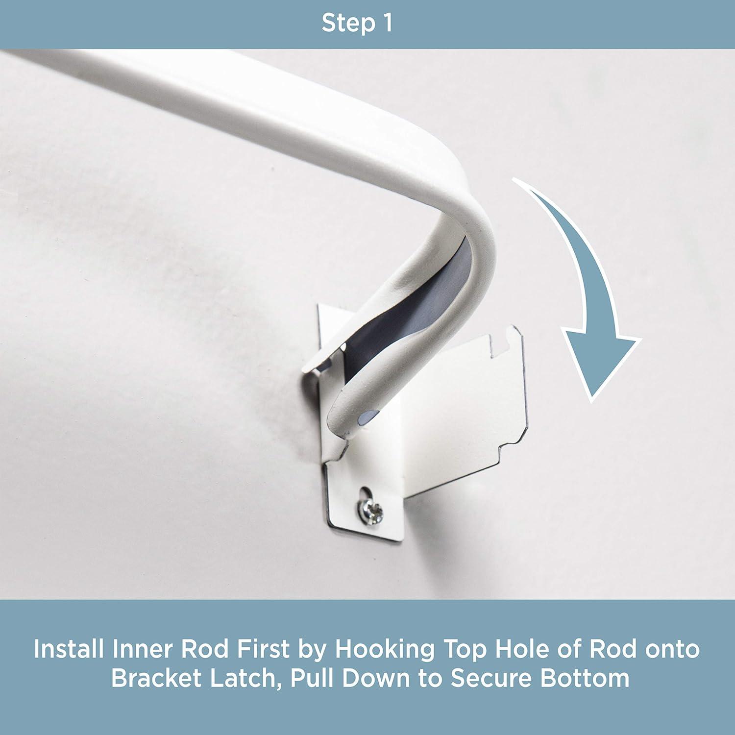 Kenney 48-86" Basic Steel Adjustable Double Curtain Rod, White