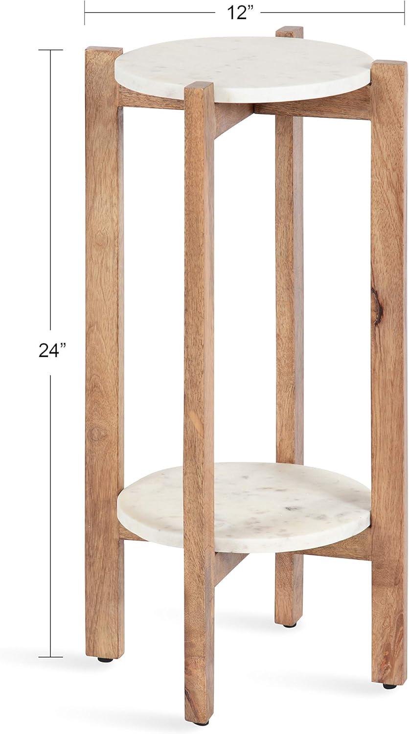 Kate and Laurel Moxley Square Wood Tea Table, 12x12x24, Natural