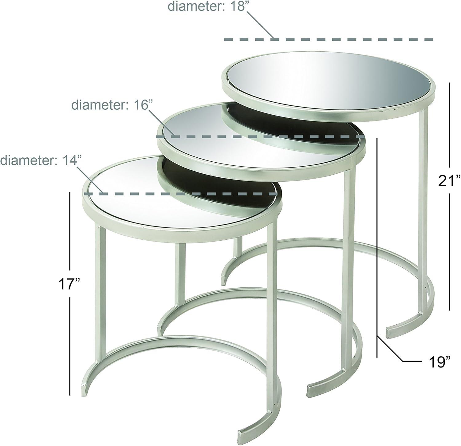 Set of 3 Contemporary Metal Accent Table - Olivia & May