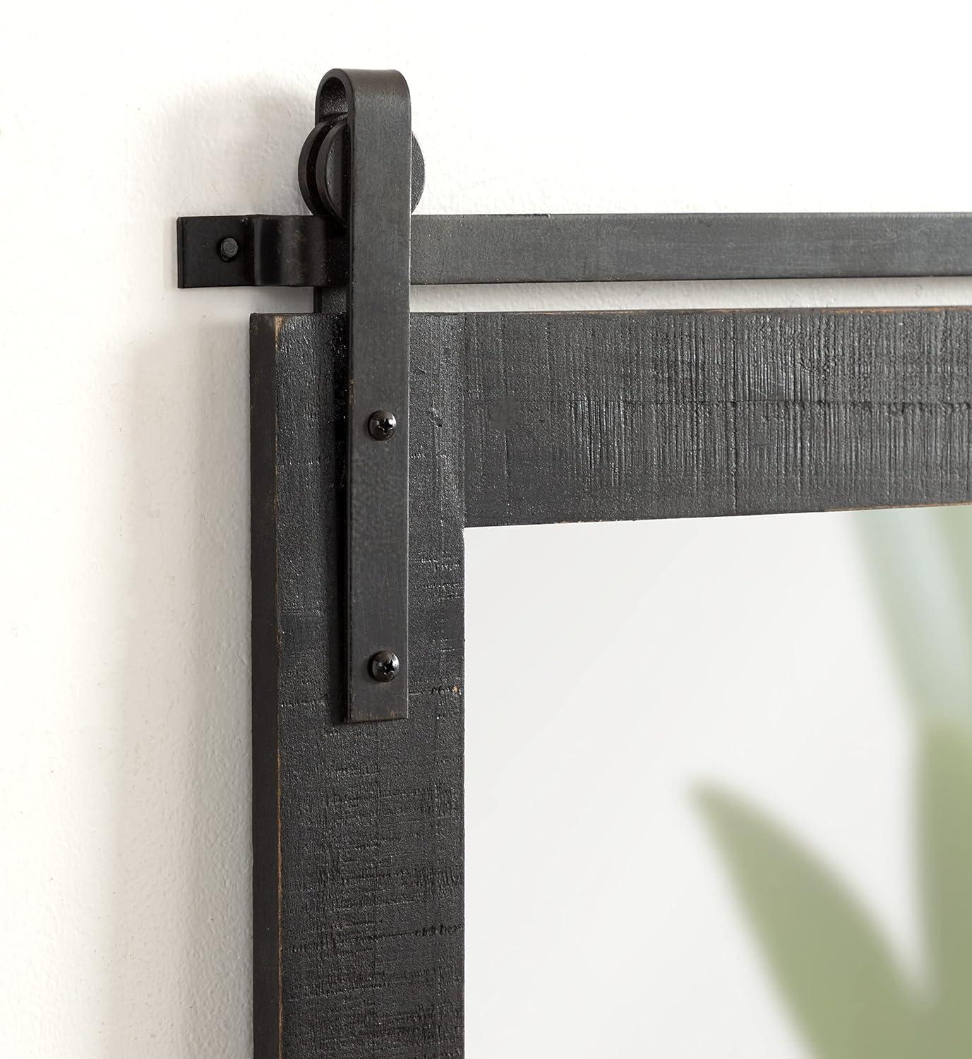 Kate & Laurel All Things Decor 26" x 39" Cates Rustic Wall Mirror Black: Modern Rectangle, No Assembly Required