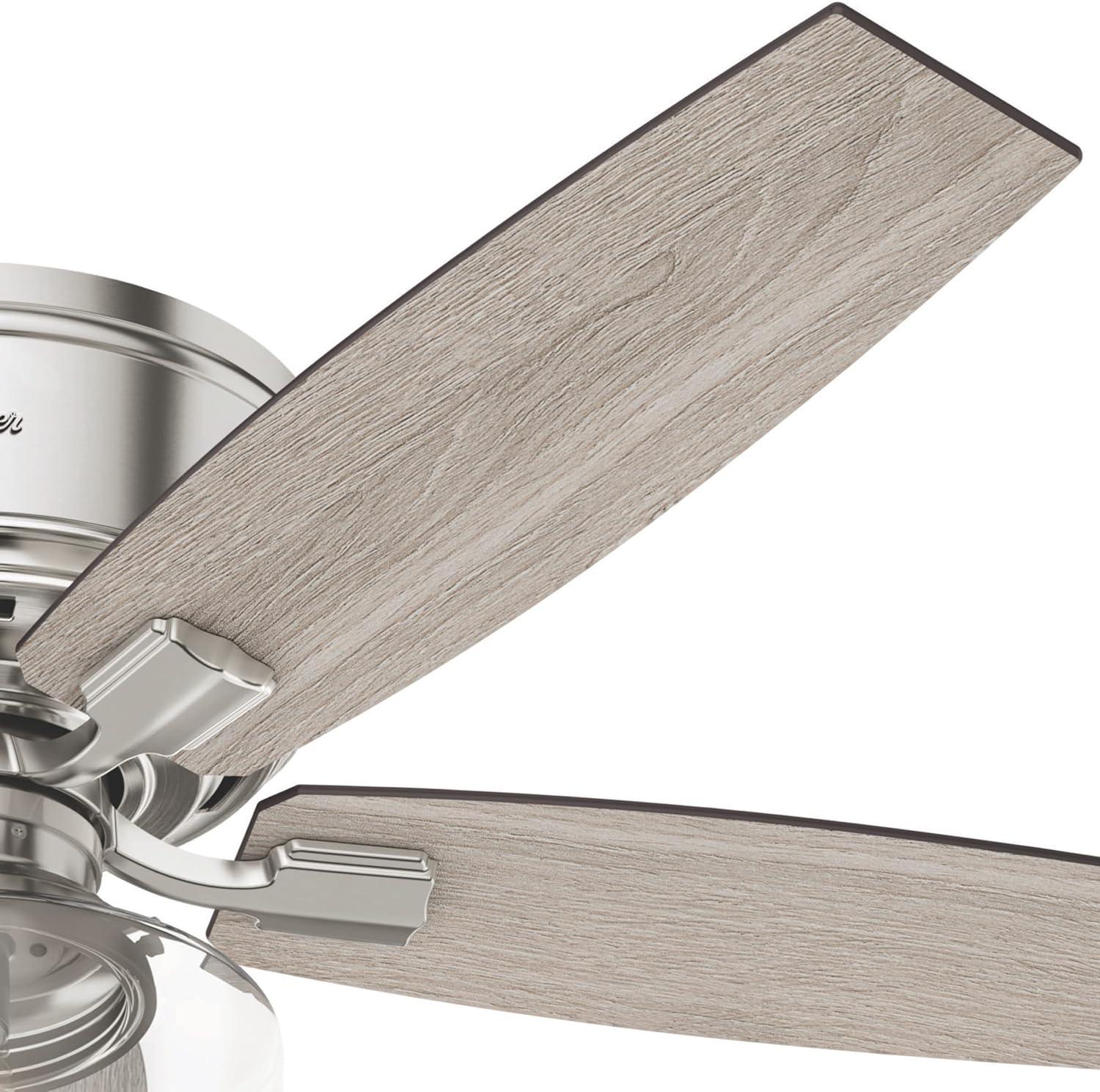 52" Bennett 5 - Blade Flush Mount Ceiling Fan with Lights and Remote