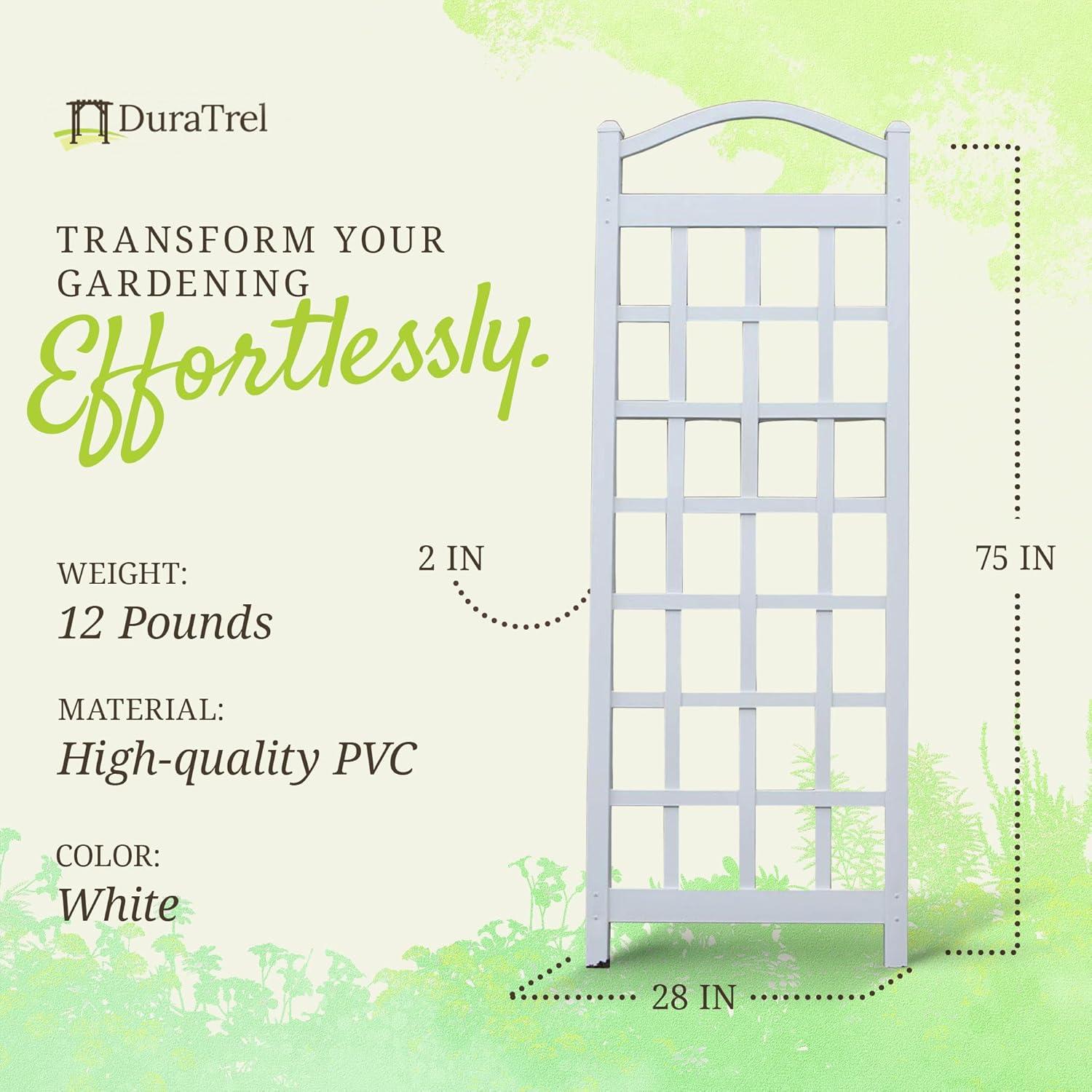Dura-Trel Cambridge 28 x 75 Inch PVC Vinyl Outdoor Garden Patio Trellis