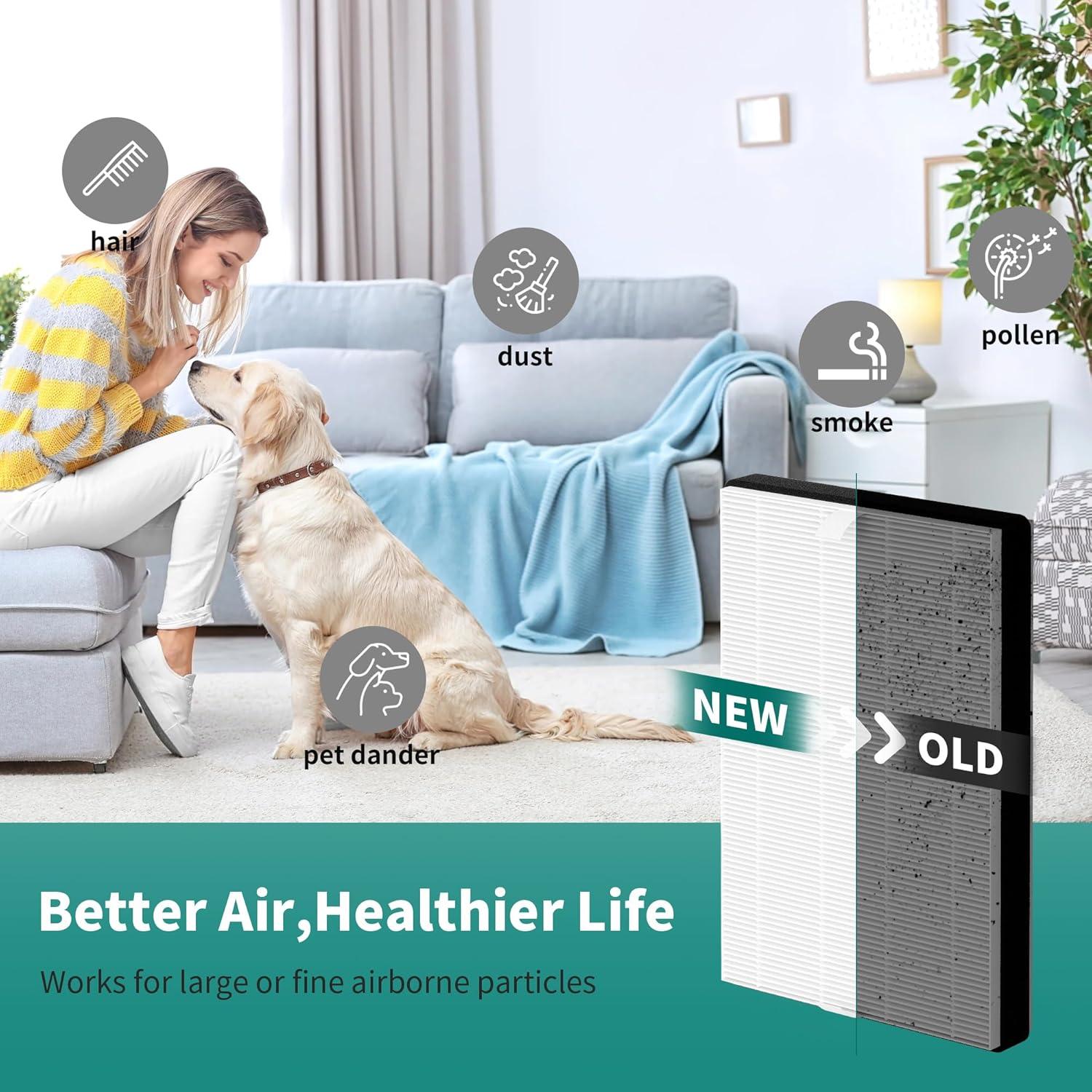 Premium HEPA Replacement Filter Pack for Air Purifiers