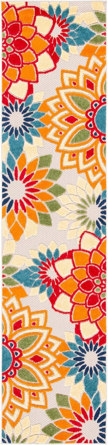 Cabana CBN328 Loomed Indoor Runner Rug - Ivory/Orange - 2'2"x11' - Safavieh