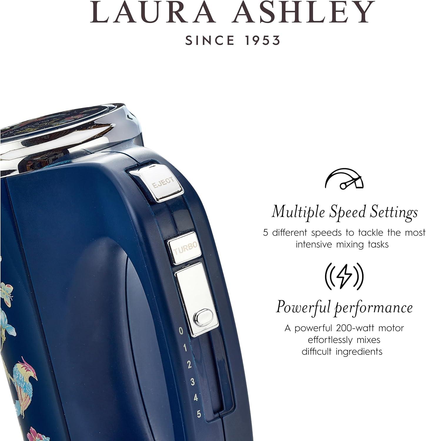 VQ - Laura Ashley 5-Speed 300-Watt Hand Mixer - Elveden Navy