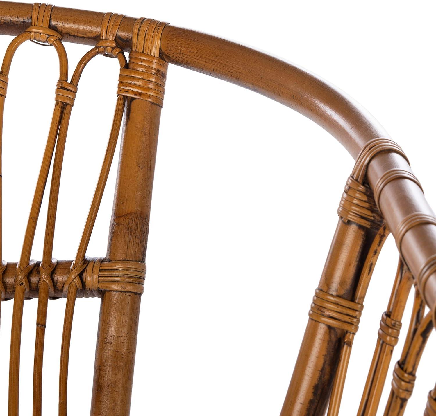 Adriana Rattan Accent Chair - Set of 2 - ACH6505 - Honey Brown Wash - Safavieh