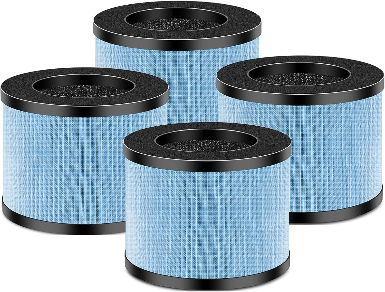 4 Pack MK01 MK06 TZ-K1 Replacement Filter Compatible with AROEVE MK01 MK06 MG01JH, ToLife TZ-K1 and Kloudi DH-JH01, POMORON MJ001H, Elechomes EPI081/EP1081, and Intelabe EPI080/EP1080