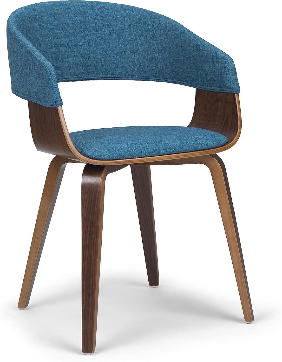 Simpli Home Lowell Contemporary Solid Wood Dining Chair in Blue