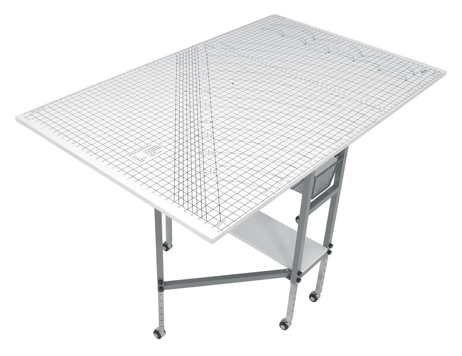58.5'' x 36.75'' Foldable Sewing Table with Wheels