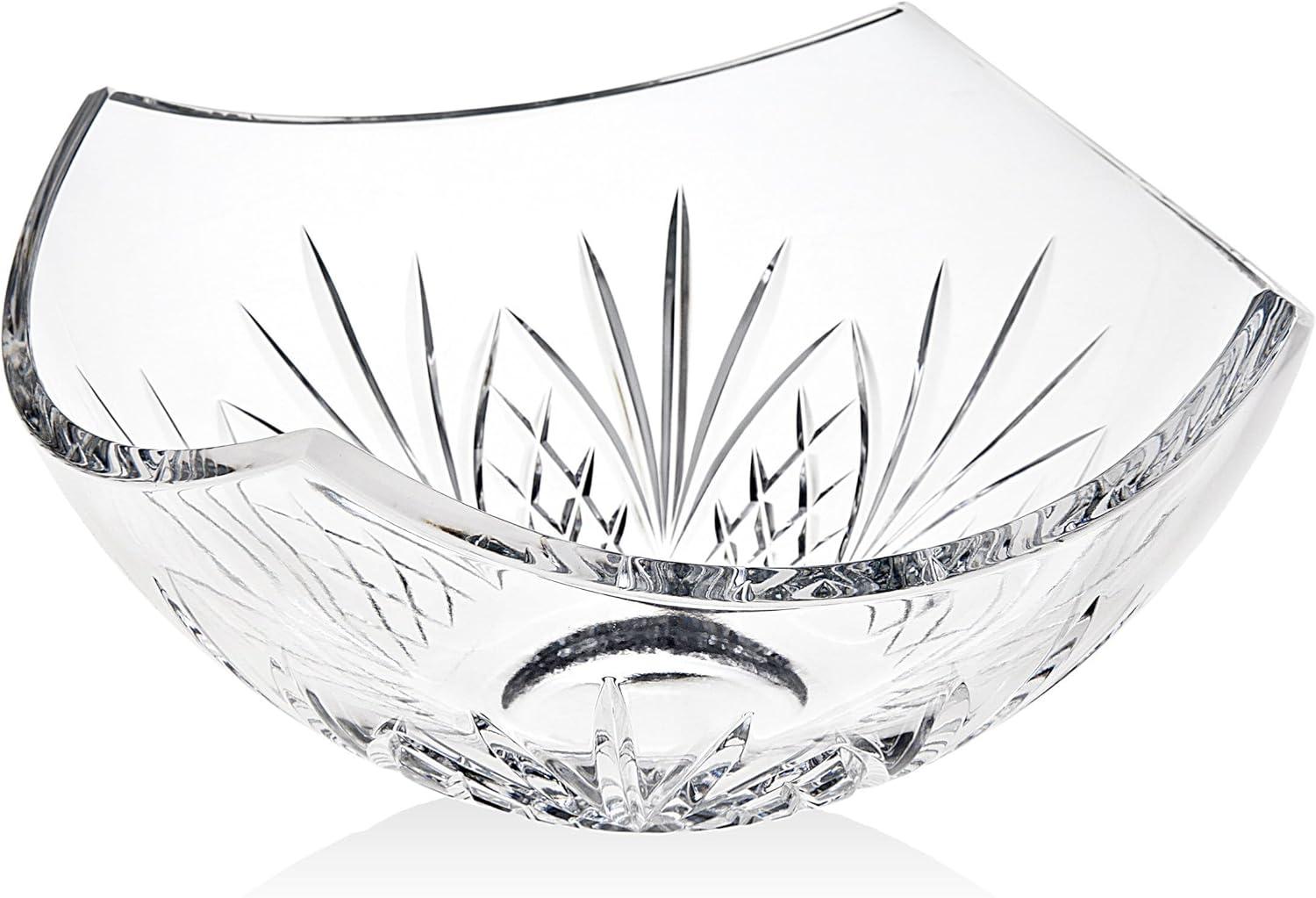 Elegant Clear Crystal Round Serving Bowl