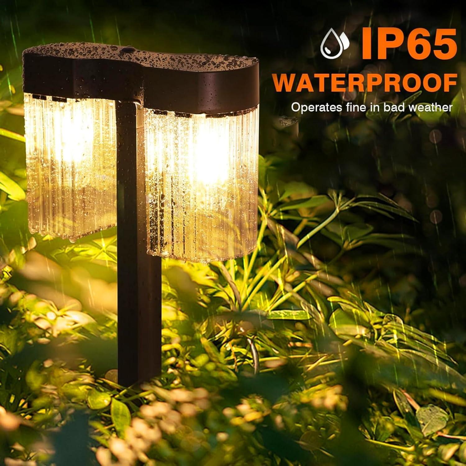 ELECLINK Solar Pathway Lights Outdoor, 2 Pack Upgraded Solar Lights Outdoor Waterproof, Bright Up to 15 Hrs Auto On/Off Garden Light for Yard Patio Lawn Path Walkway Driveway Outside Decor KEF16