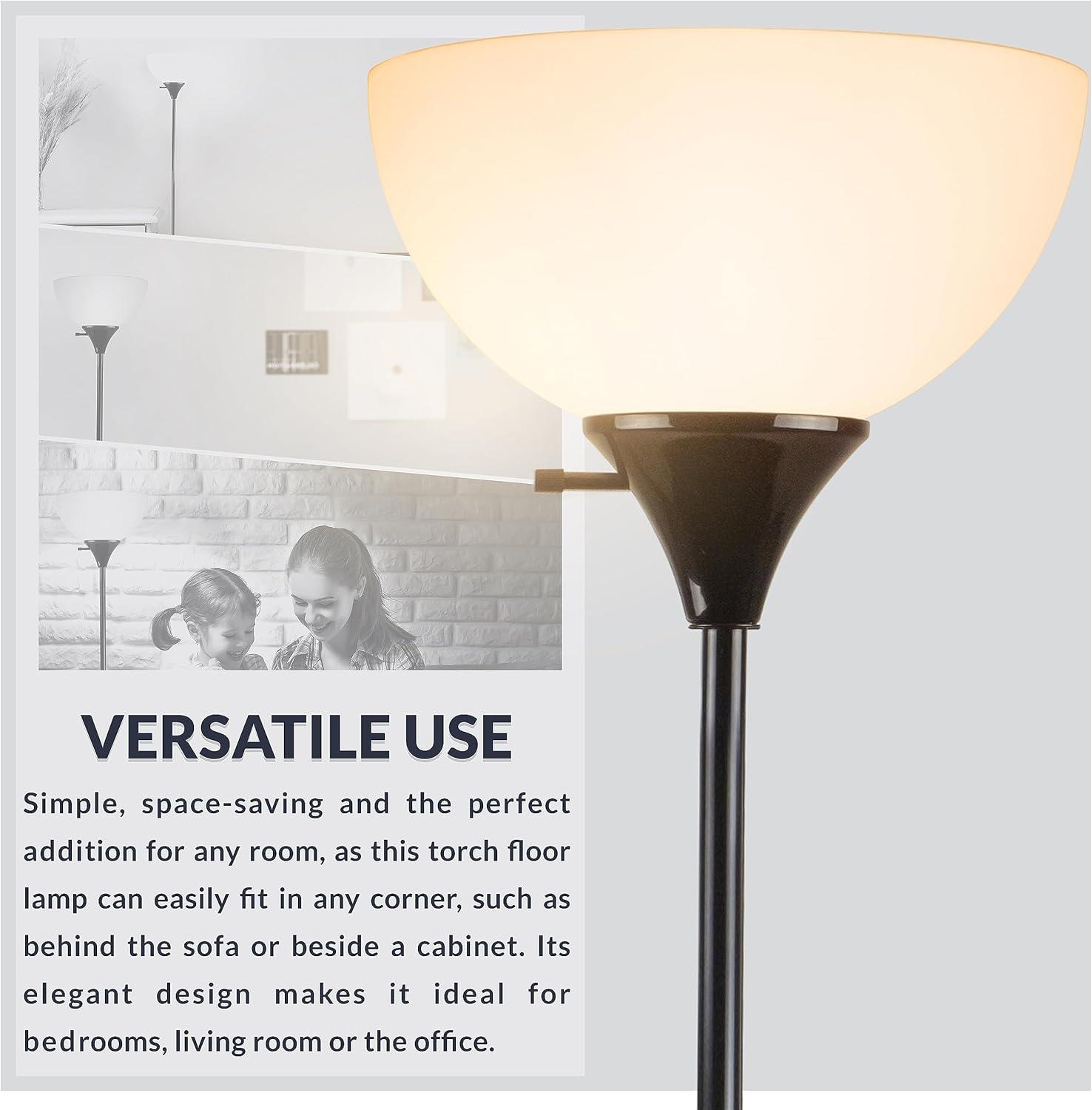 Henry 71" Torchiere Standing Floor Lamp by Newhouse Lighting, Black