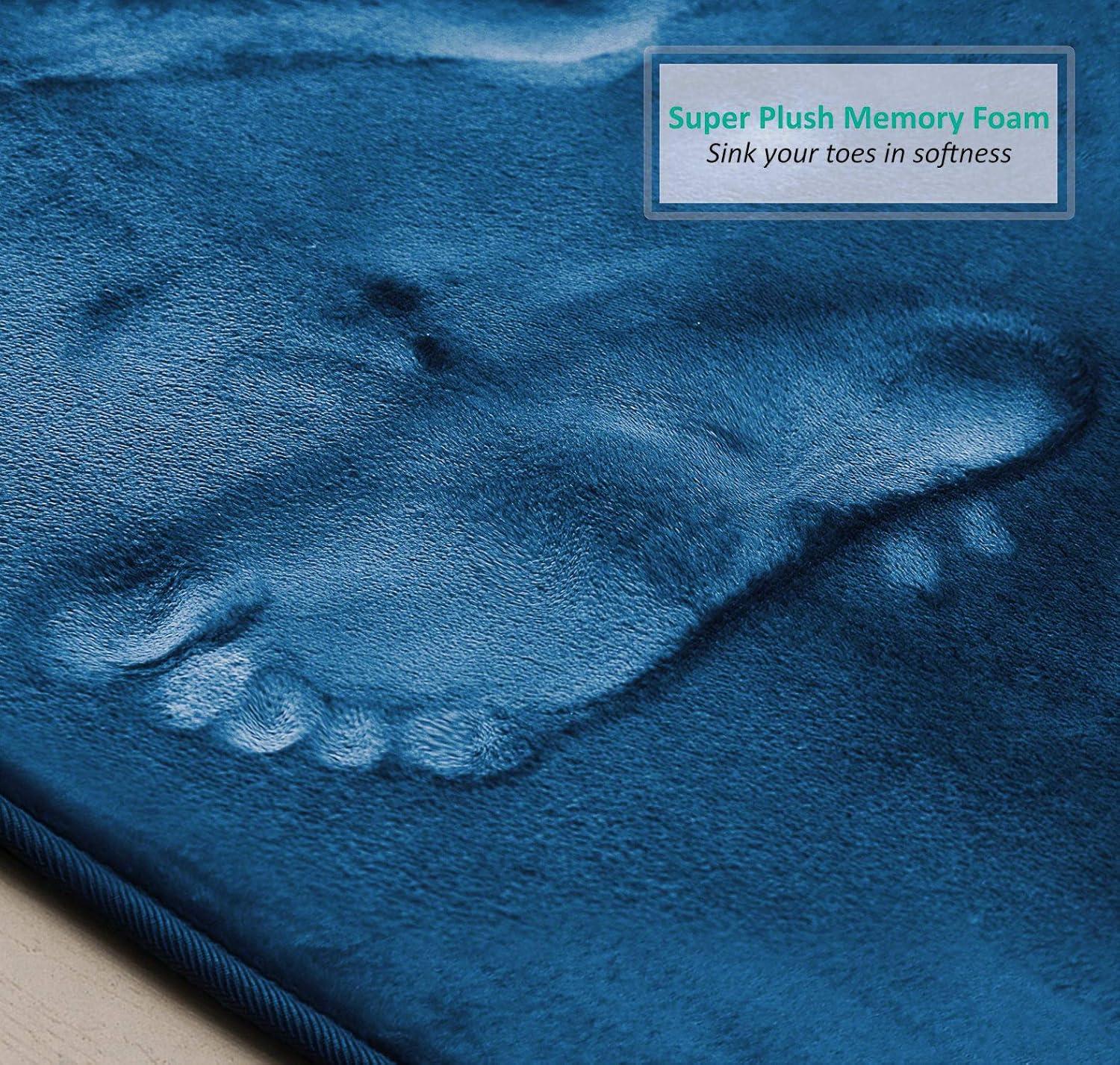 Clara Clark Bathroom Rugs, Ultra Soft Plush Bath Mat for Bathroom, Non-Slip, Velvet Memory Foam Bath Rugs, 20 x 32, Solid Royal Blue