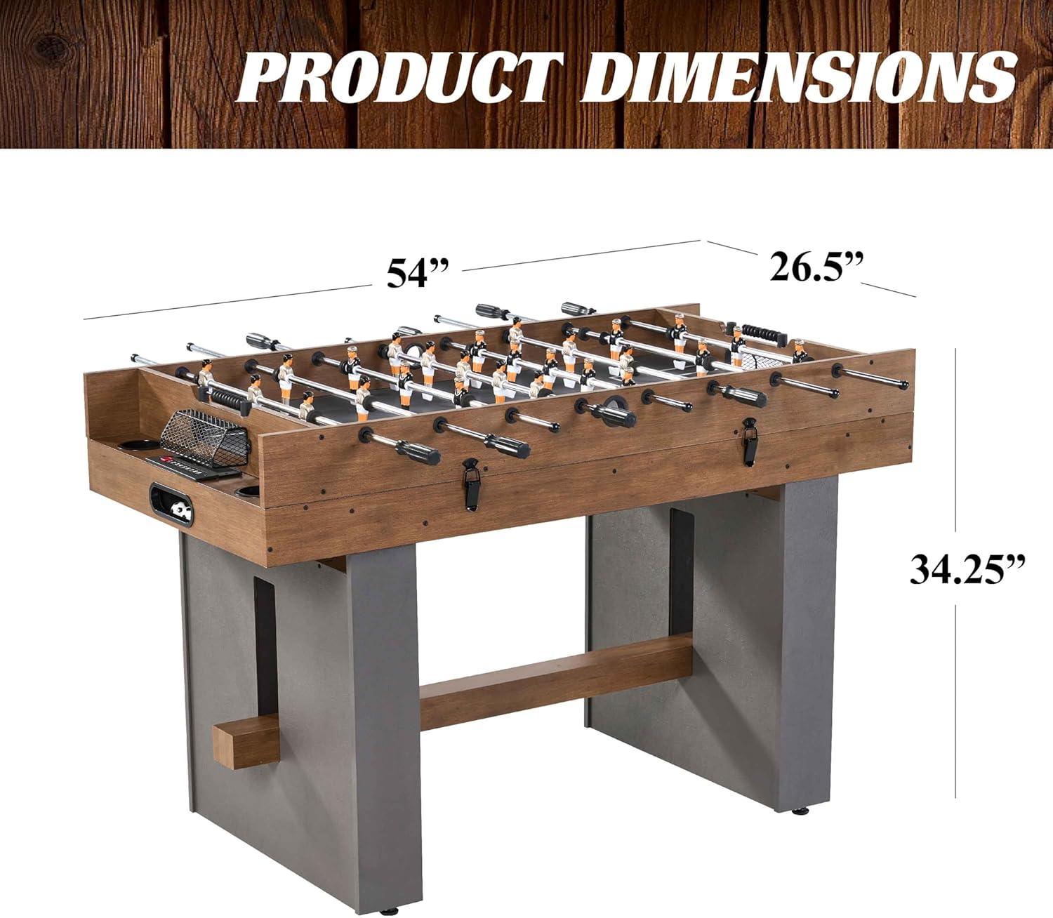 Barrington 54" 3-in-1 Wood and Concrete Game Table