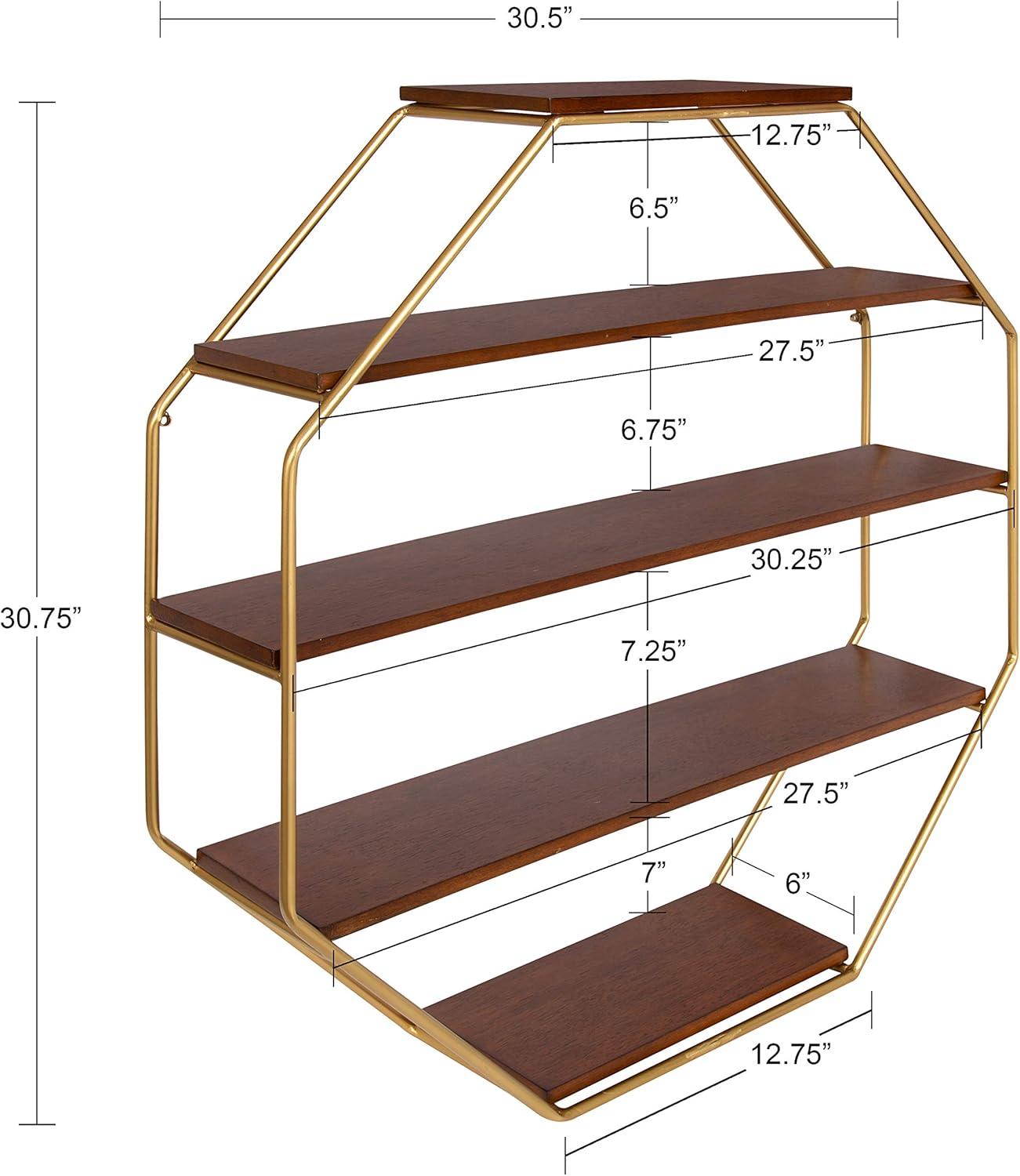 Lintz Octagon Floating Wall Shelves - Kate & Laurel All Things Decor