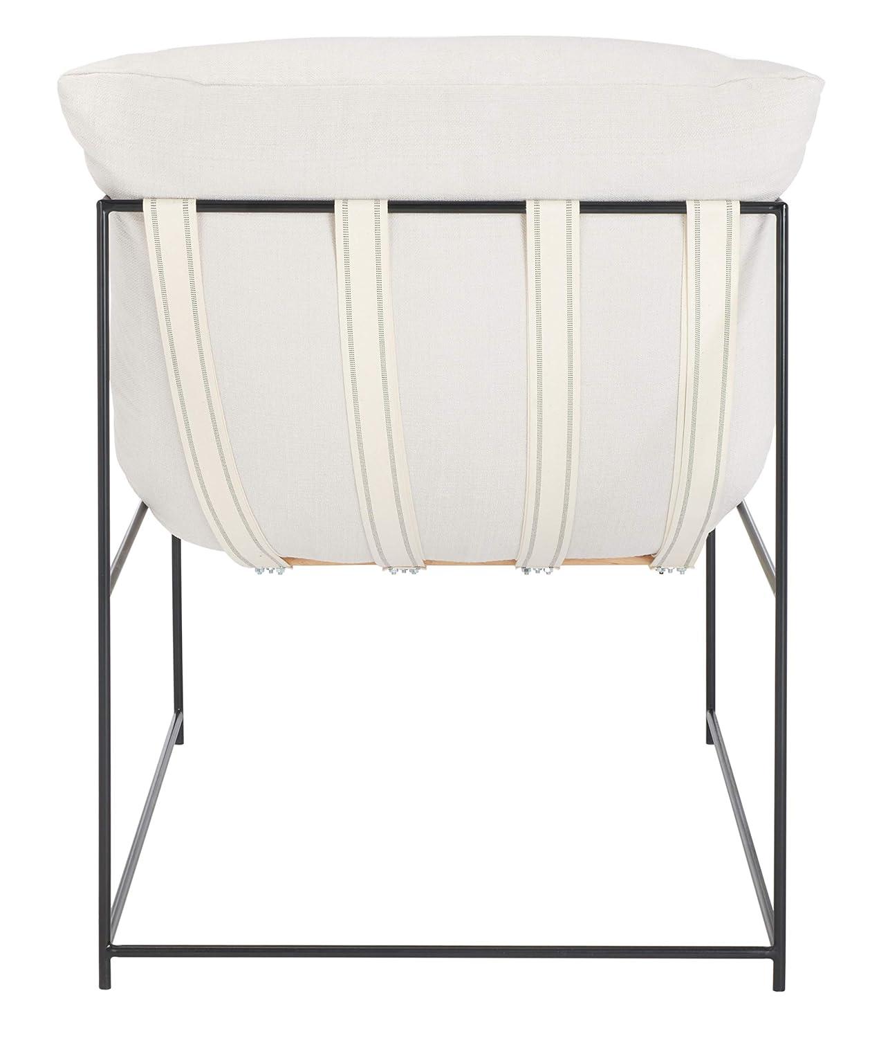 Portland Pillow Top Accent Chair - ACH4511 - Ivory/Black - Safavieh