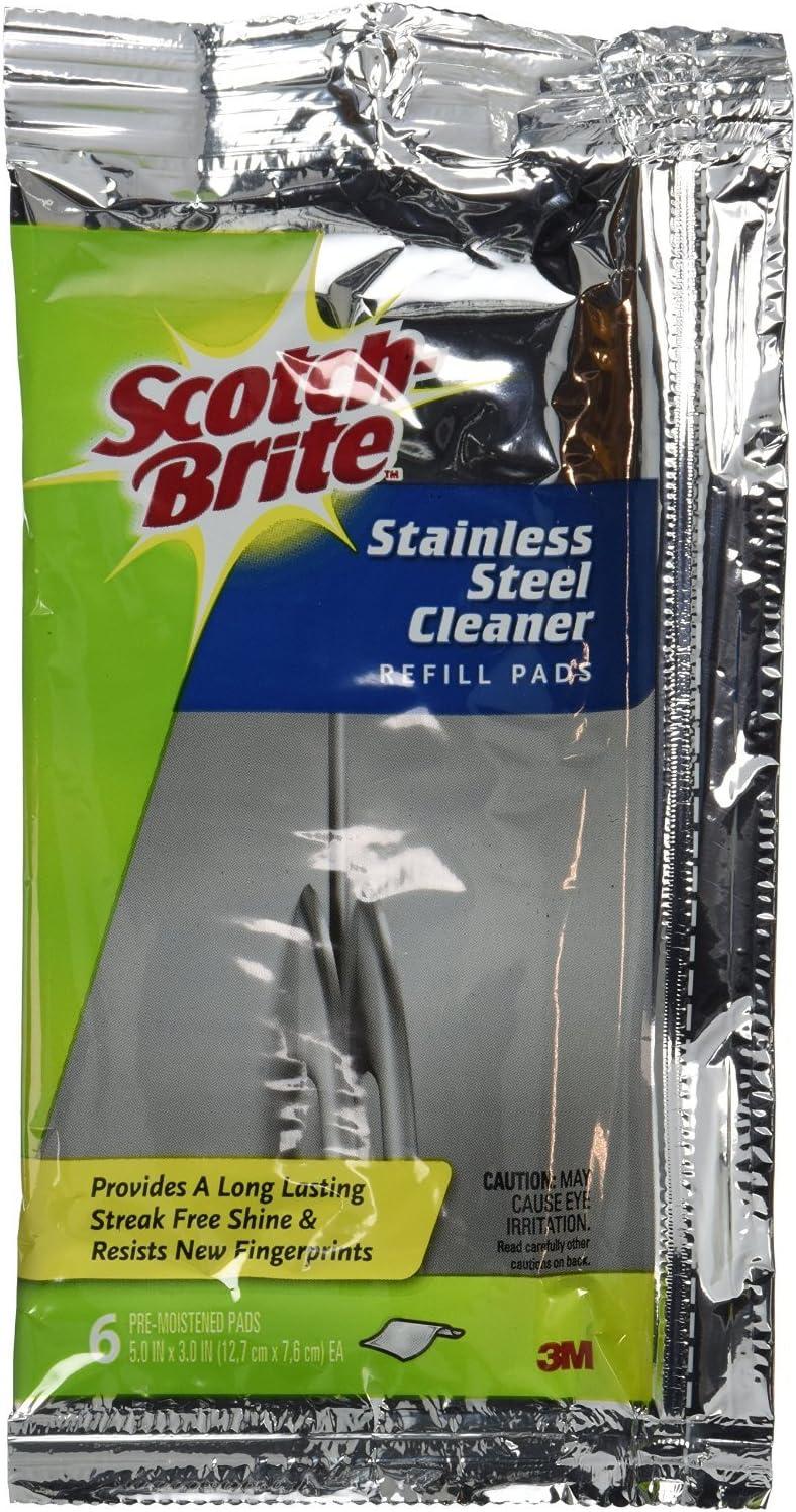 Scotch-Brite Stainless Steel Cleaner Refill Pads, 6-Pack