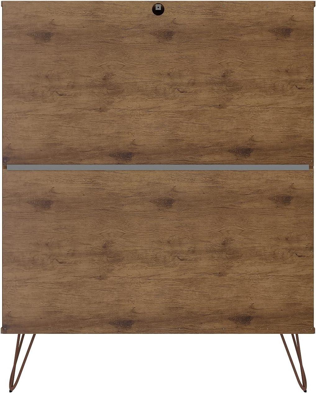 Rockefeller 5 Drawer Dresser and 2 Drawer Nightstand Set - Manhattan Comfort