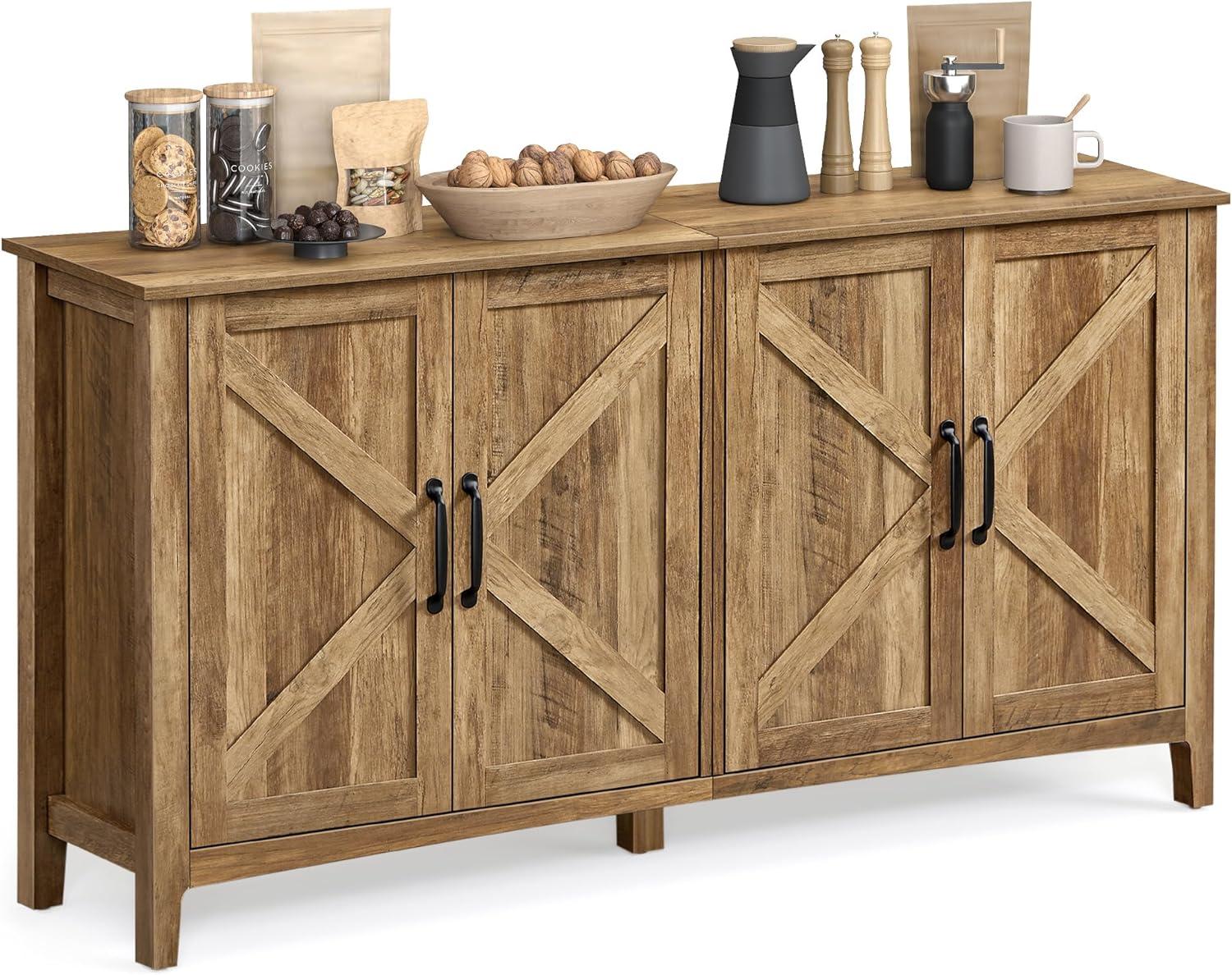 Wrought Studio™ Yvette 59"W Credenza Sideboard, Buffet Storage Cabinet