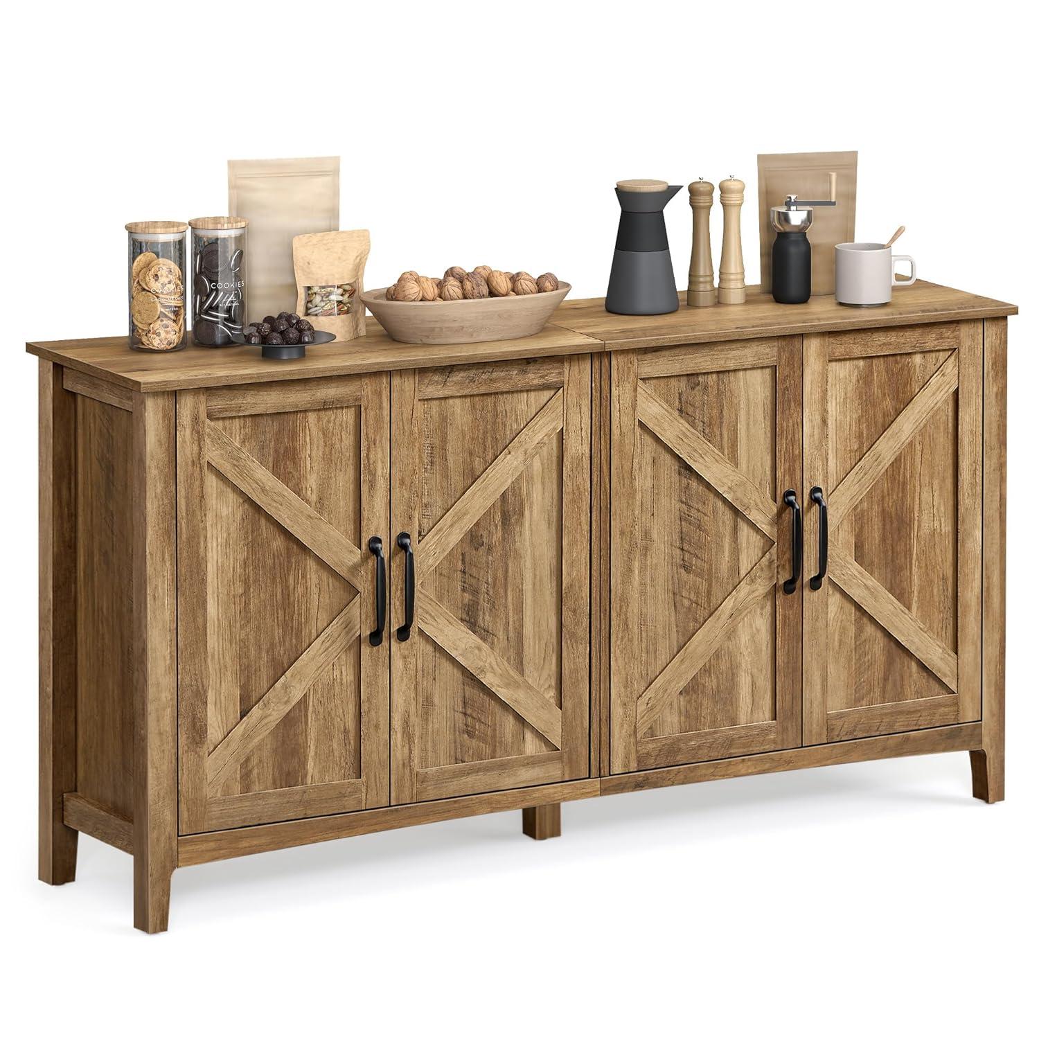 Wrought Studio™ Yvette 59"W Credenza Sideboard, Buffet Storage Cabinet