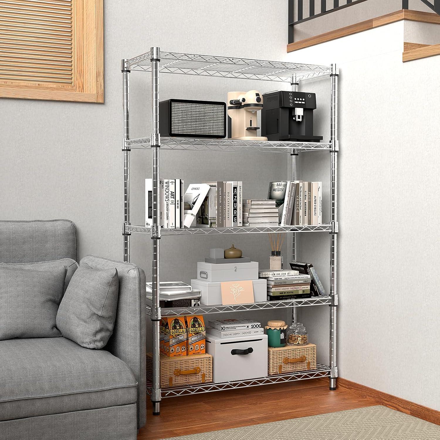 Heavy Duty Steel 4-Shelf Adjustable Storage Rack