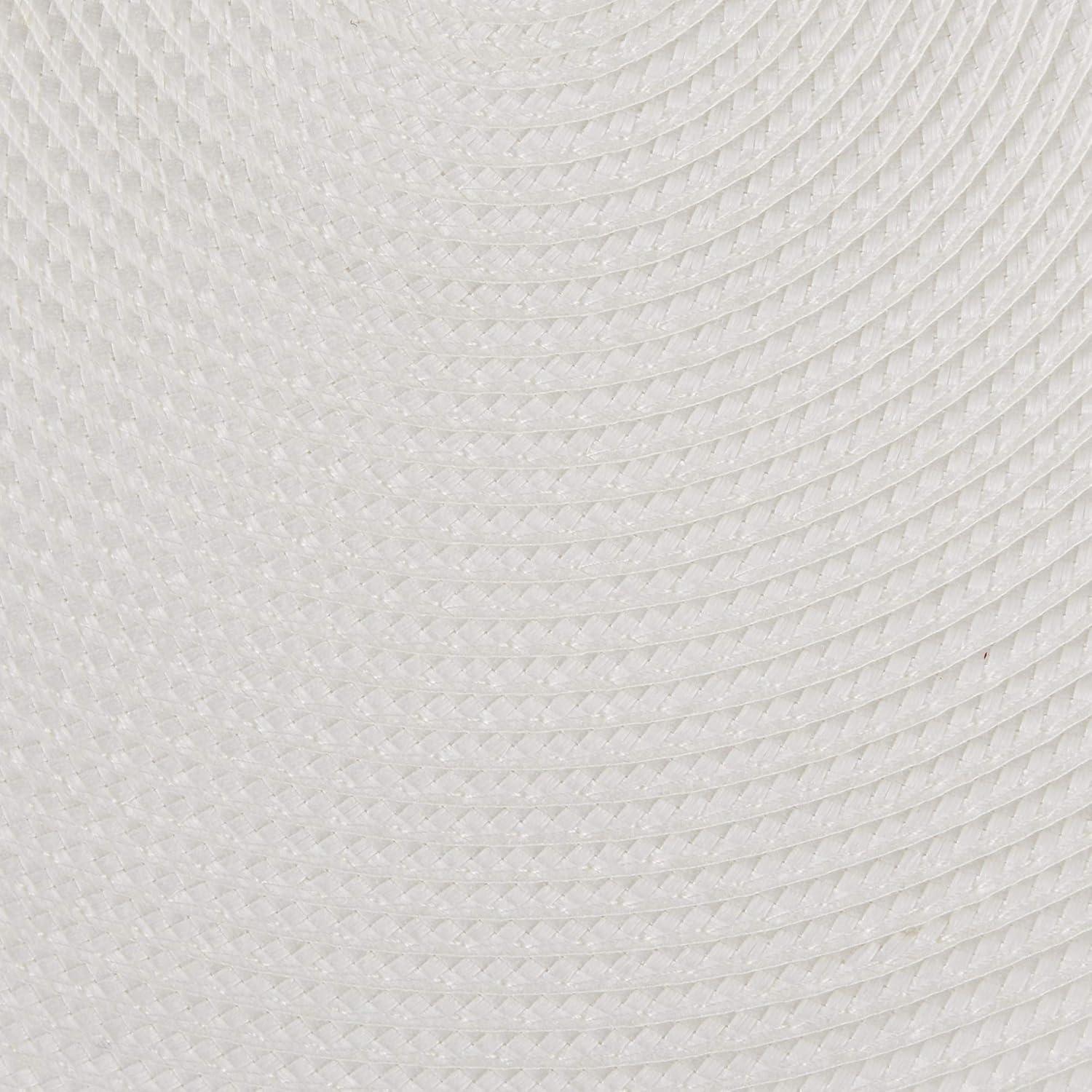 DII Solid Woven Placemat Set 6 Piece, White, 15" Dia