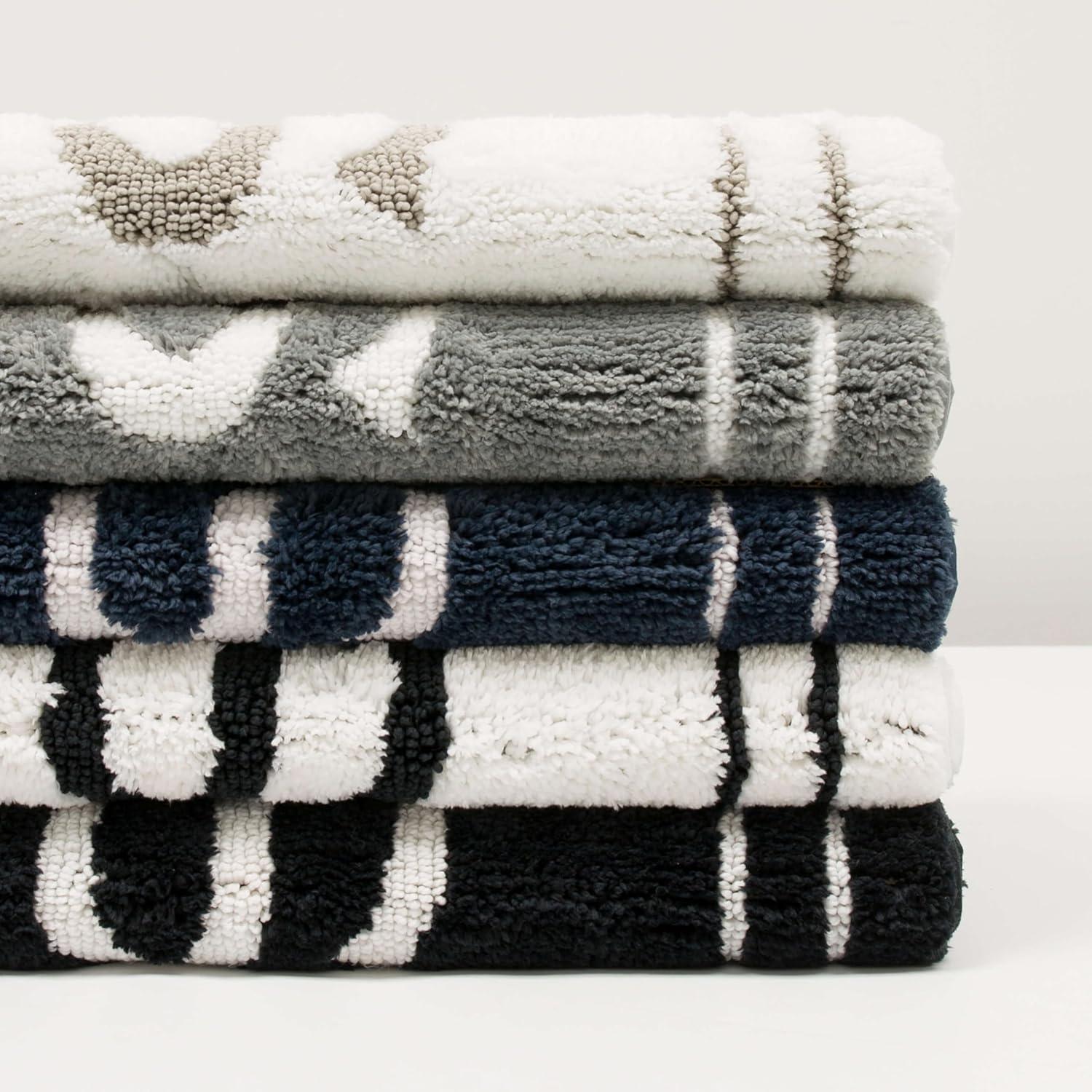 Mohawk Home His Knited Washable Polyester Non-Slip Bath Mat, Pewter, 1'5" x 2'