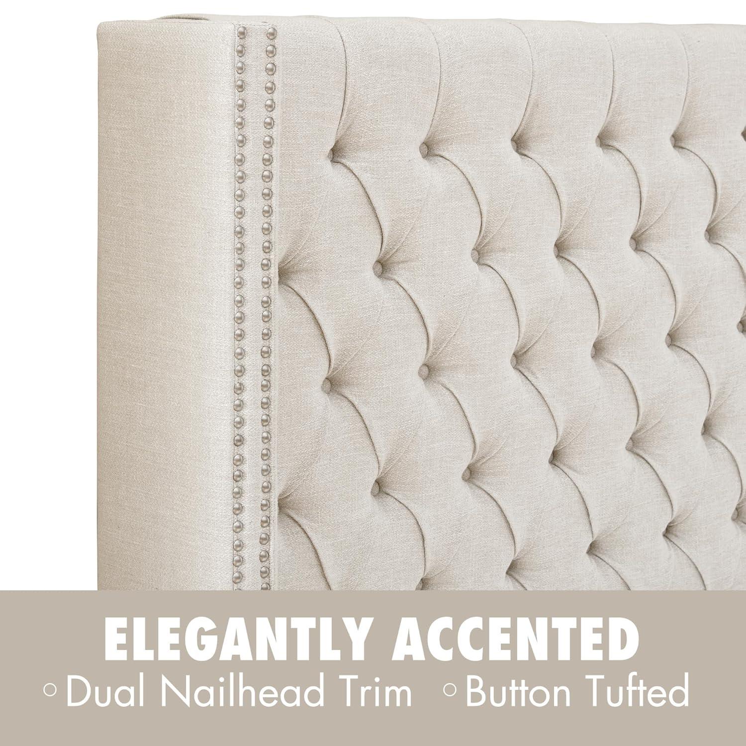 Amelia Upholstery Headboard Cream Queen