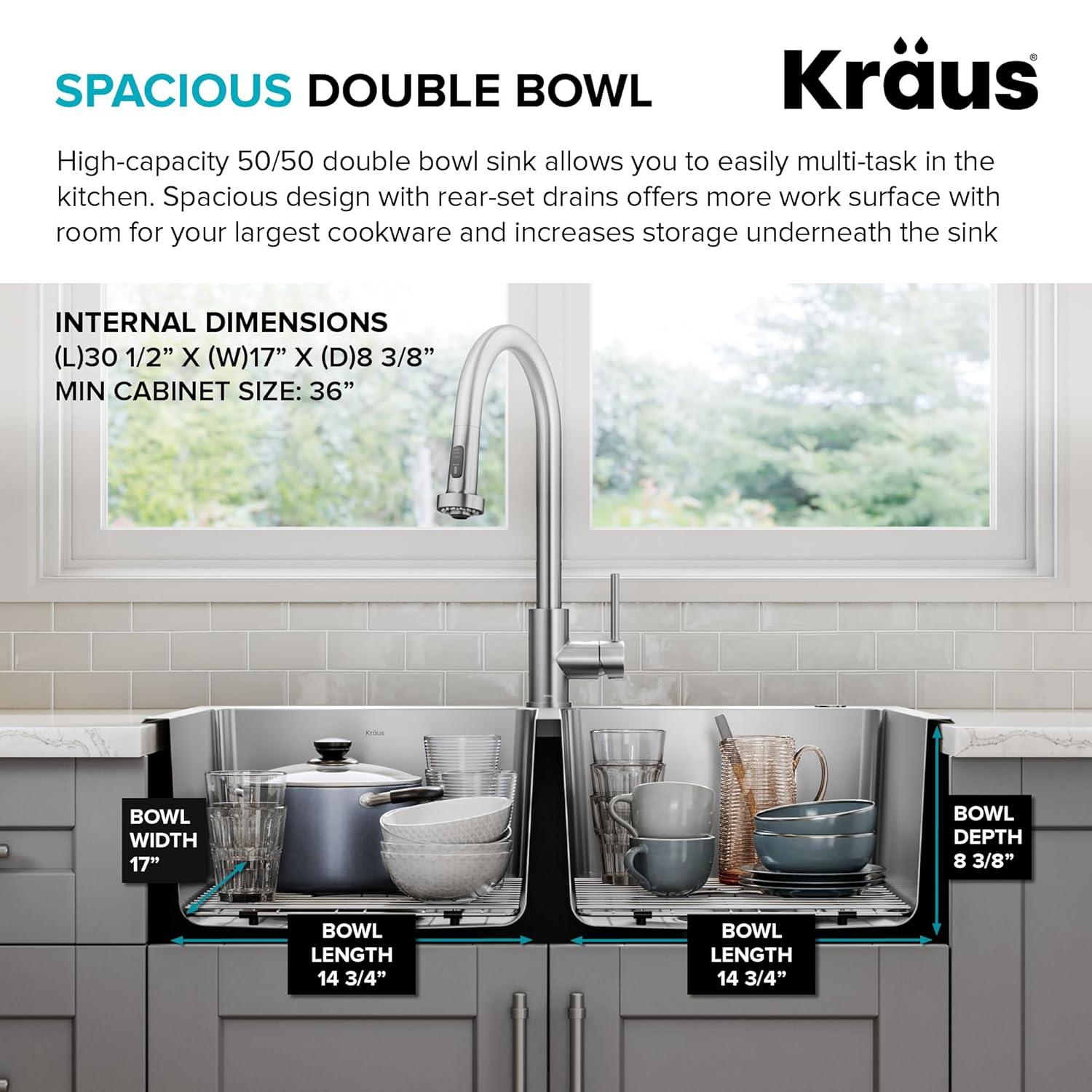 KRAUS Fairlane 18-Gauge Stainless Steel Kitchen Sink