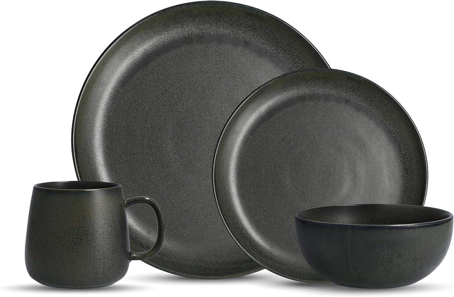 Fortessa Sound Forest Green Porcelain 16-Piece Dinnerware Set