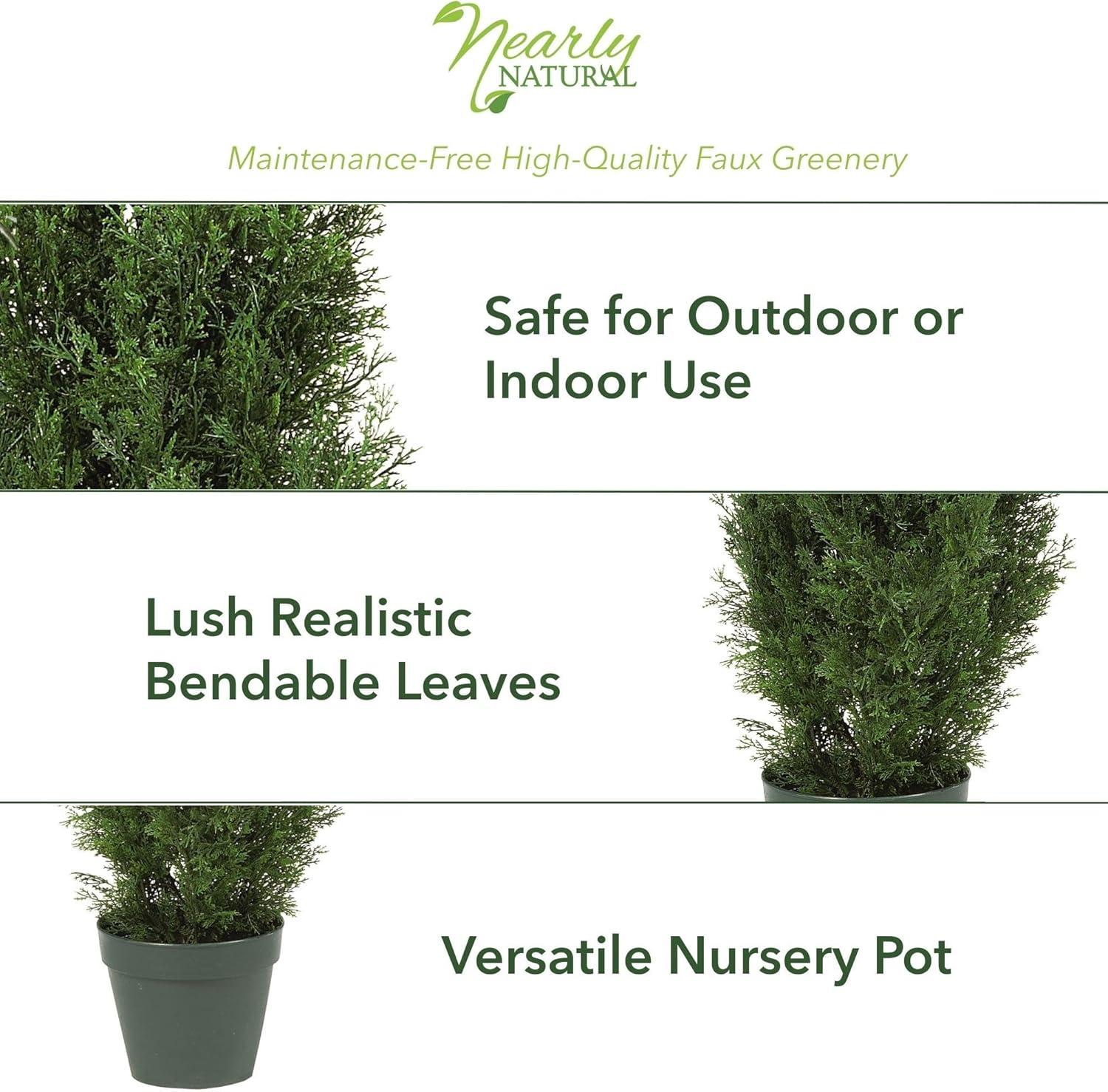 Nearly Natural 4-ft Cedar Tree Artificial Tree (Indoor/Outdoor)