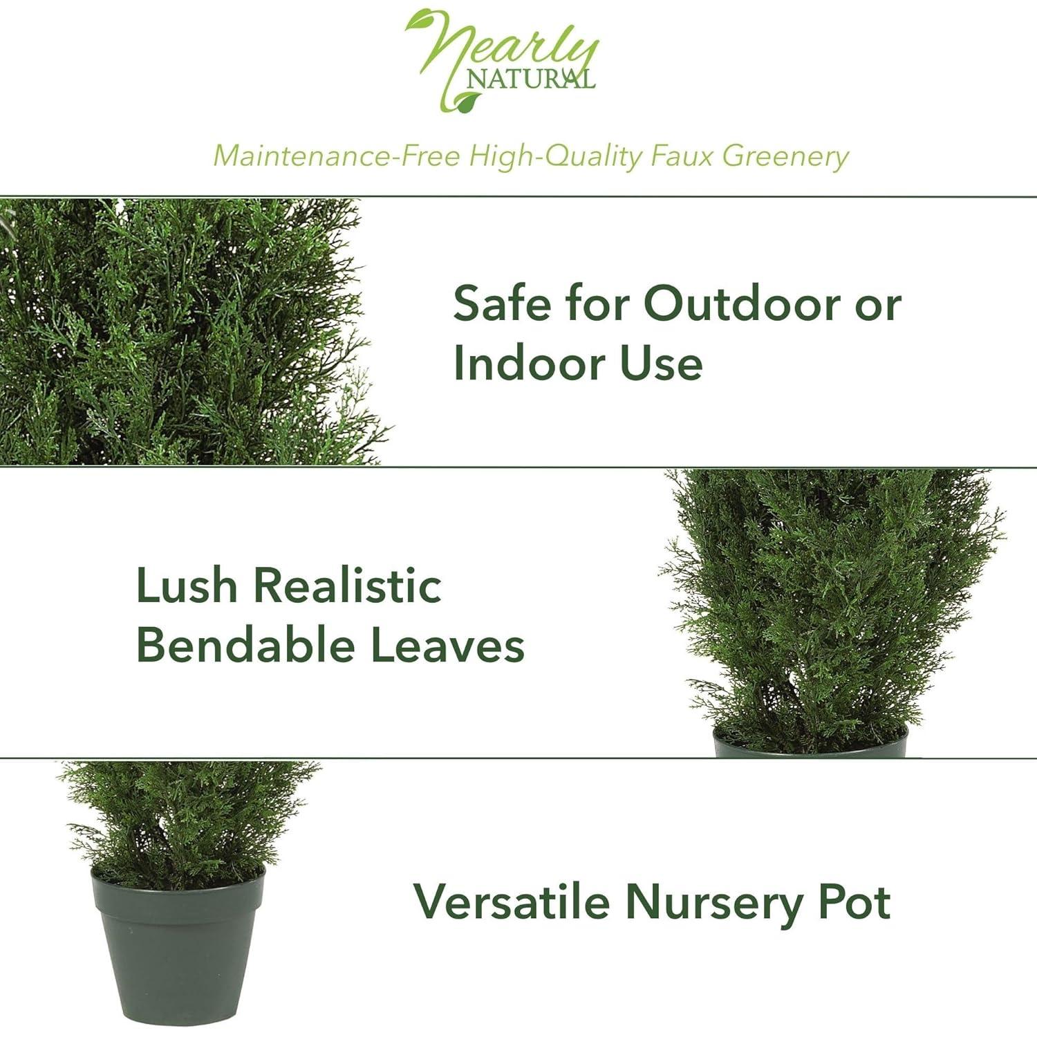 Nearly Natural 4-ft Cedar Tree Artificial Tree (Indoor/Outdoor)