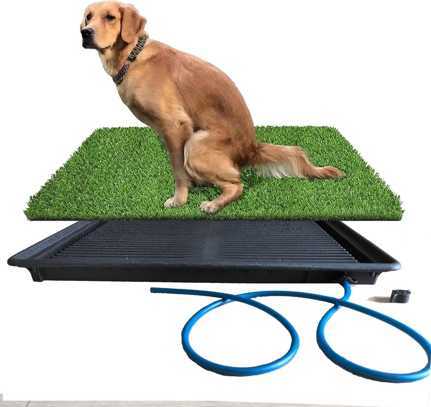 LOMANTOWN Fake Grass Dog Potty Pad Portable Dog Turf Trainer Grass with Tray, 30"x20"