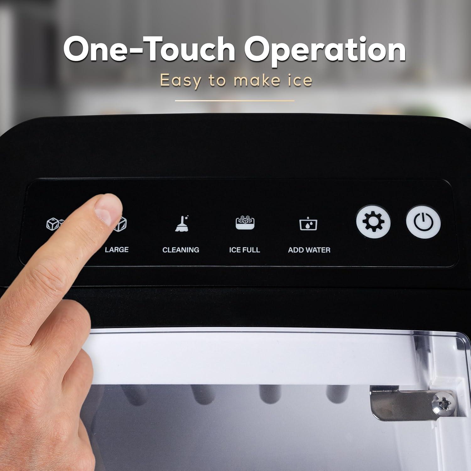 Igloo Handled Automatic Ice Machine Self Cleaning Countertop Ice Maker with Scoop, Black