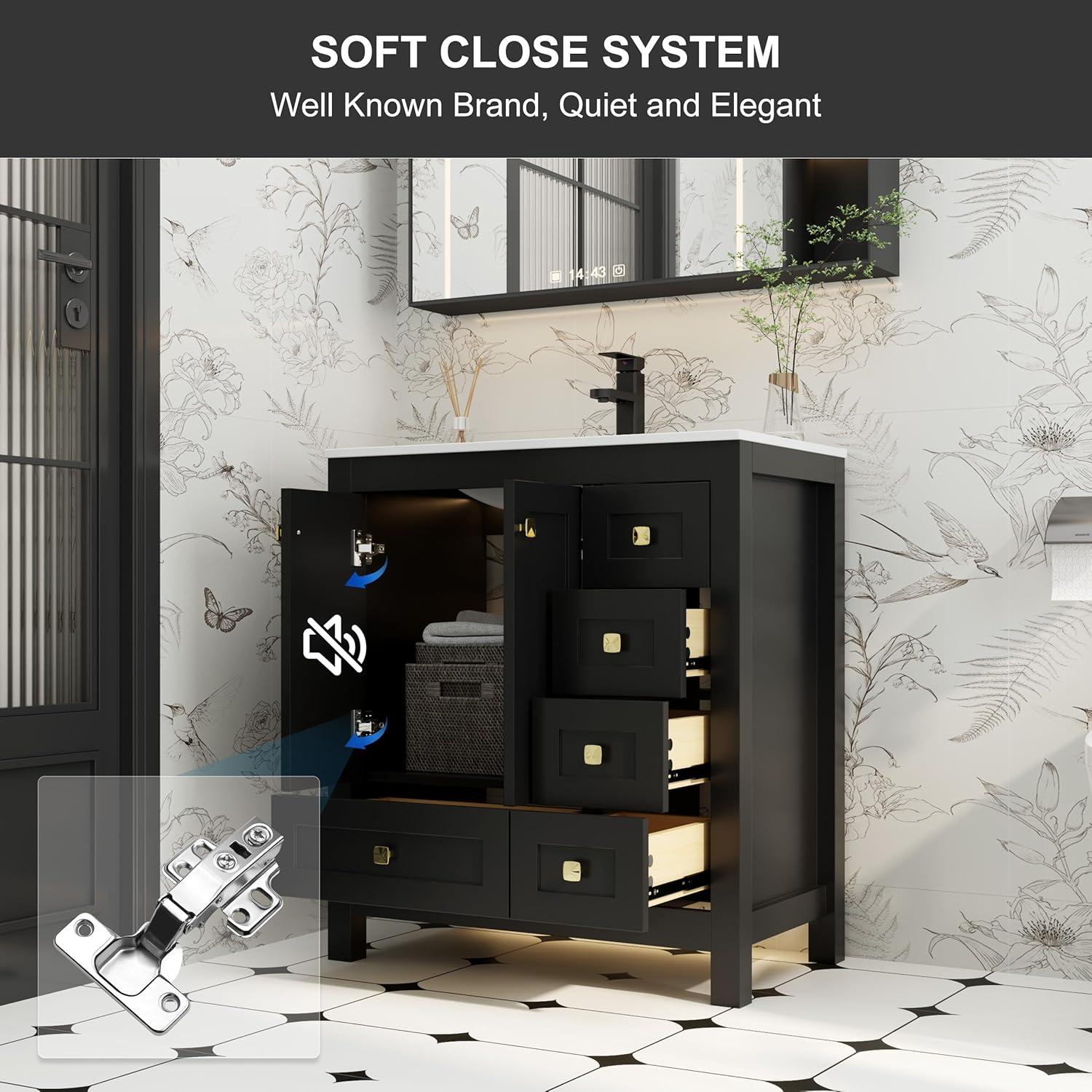 30" Single Bathroom Vanity Base Only