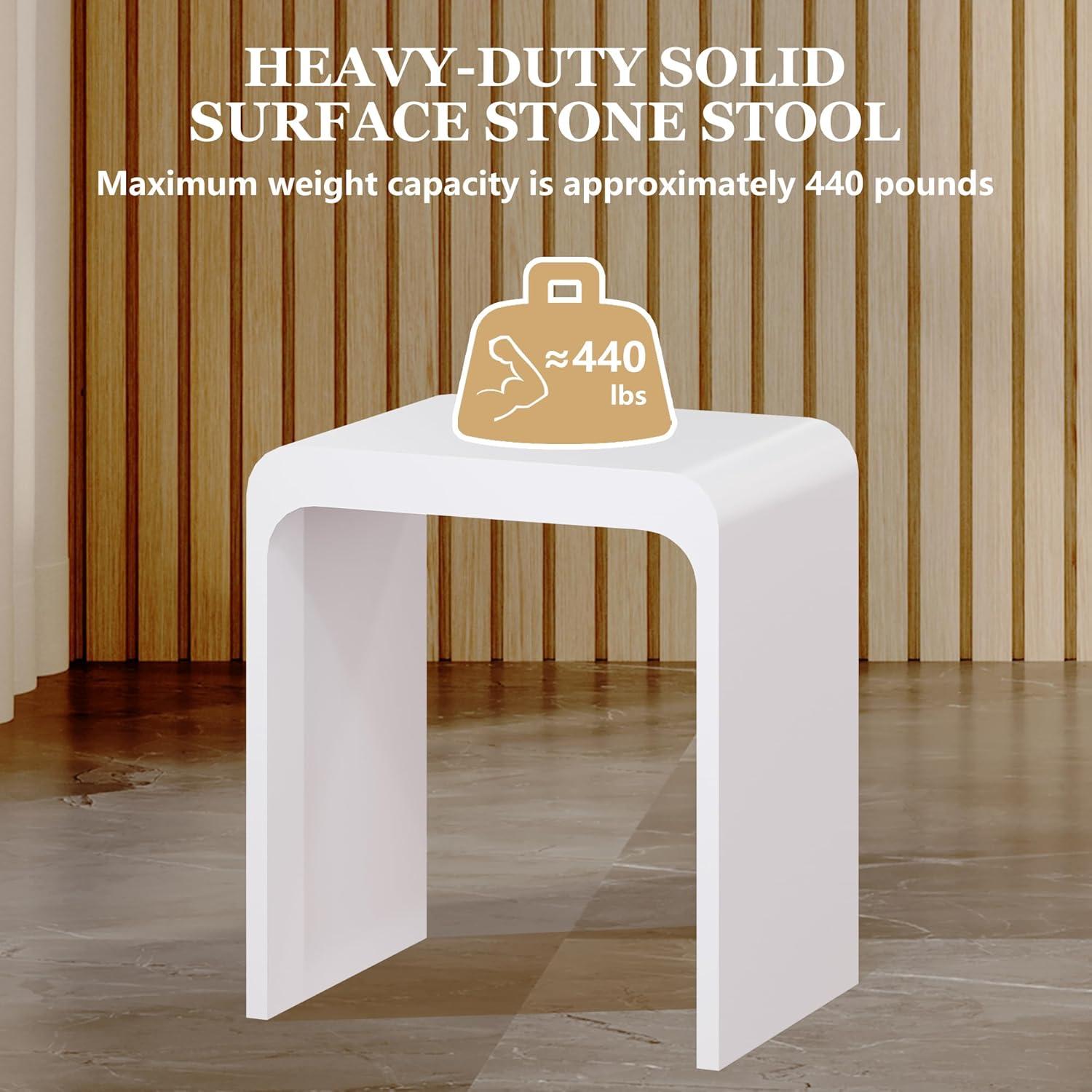 Casainc Riverside Freestanding Solid Surface Bathroom Shower Stool