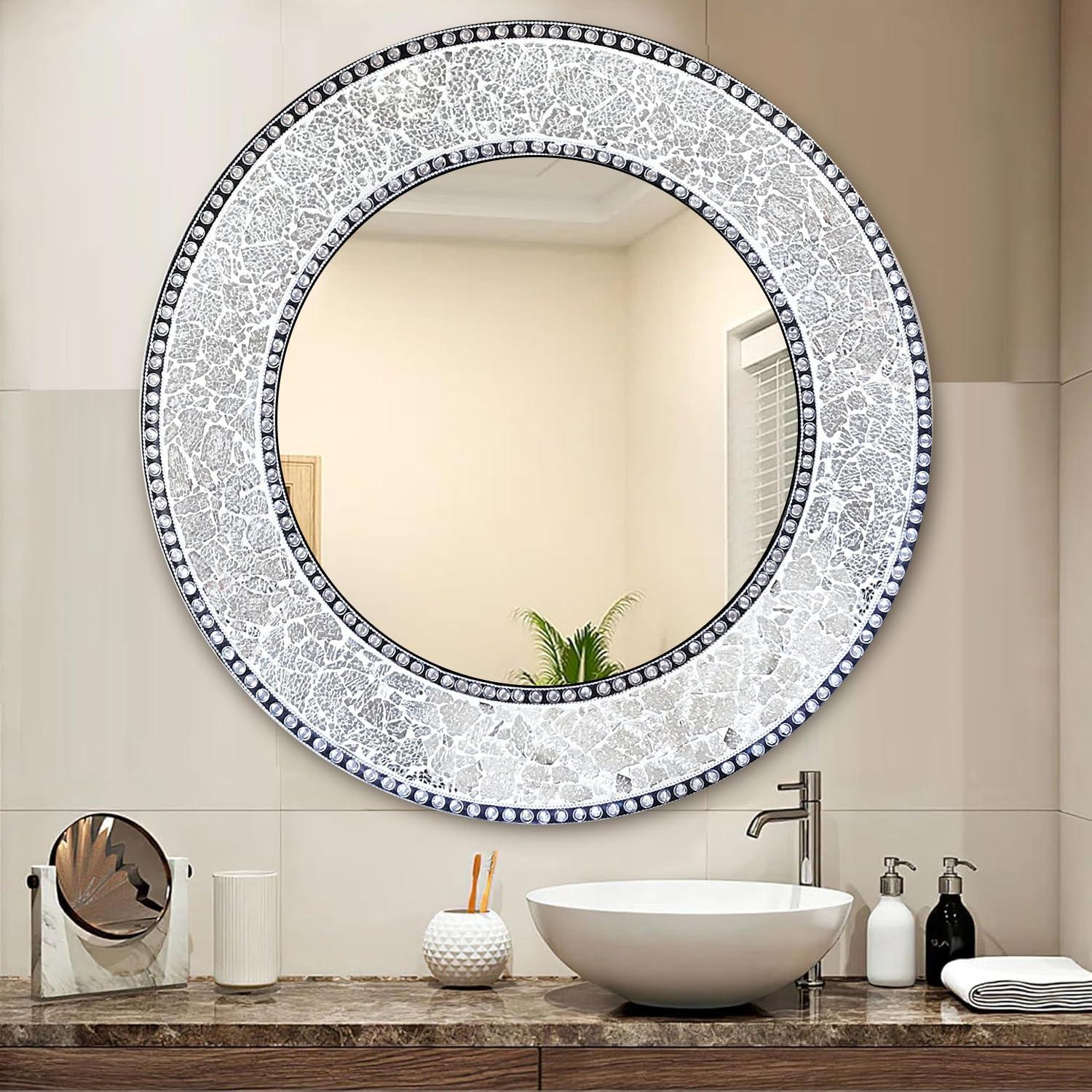World Menagerie Cobberas Manufactured Wood, Glass Round Wall Mirror