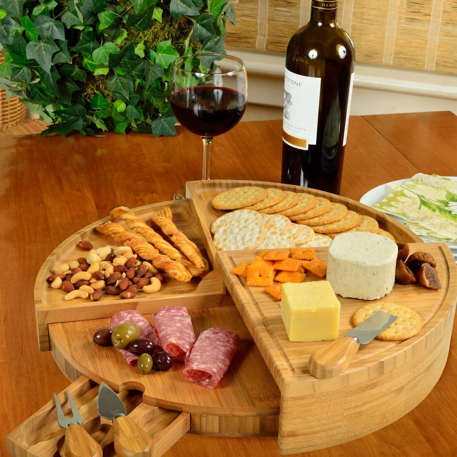 Picnic at Ascot (CB40) Vienna Transforming Bamboo Cheese Board Set