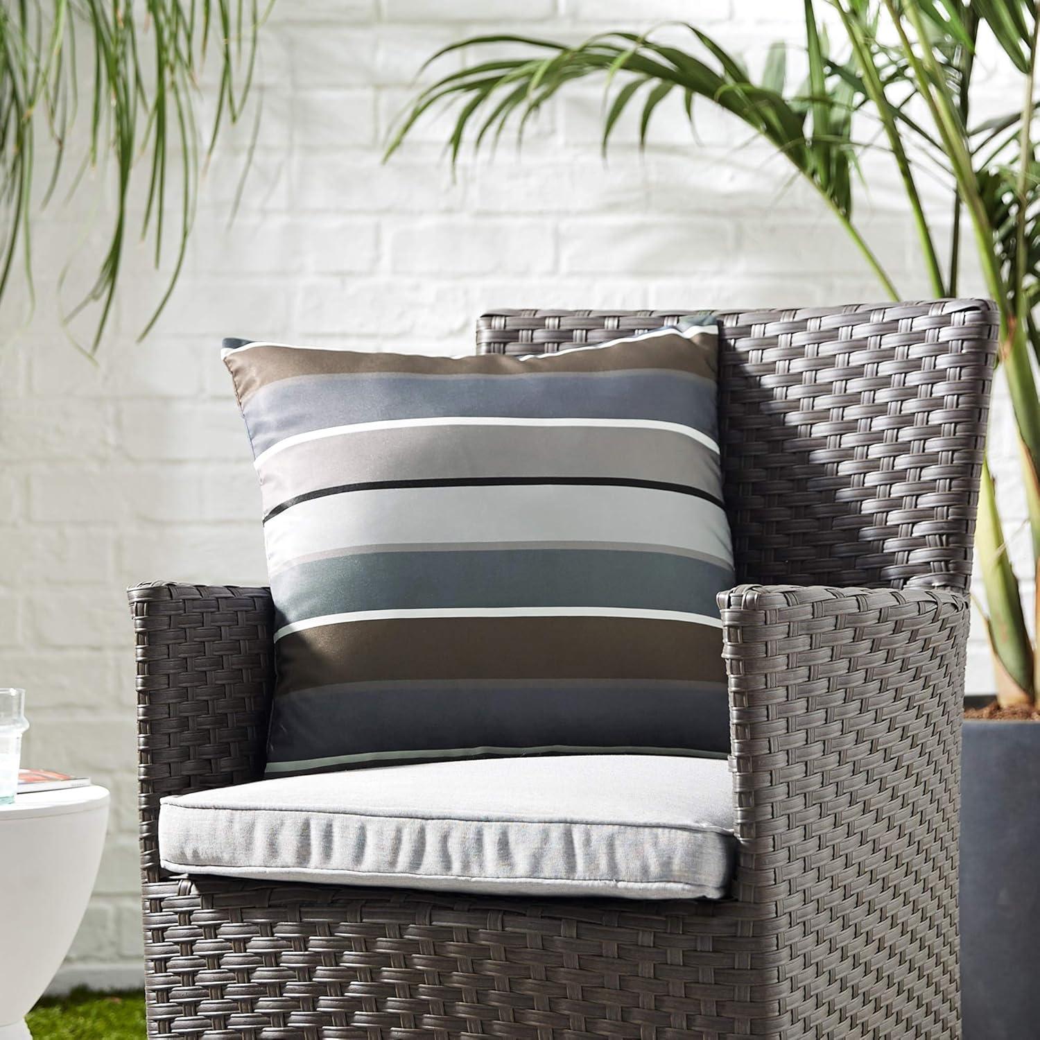 Outdoor Indoor All Weather Patio Throw Pillow in Stripe by Modway