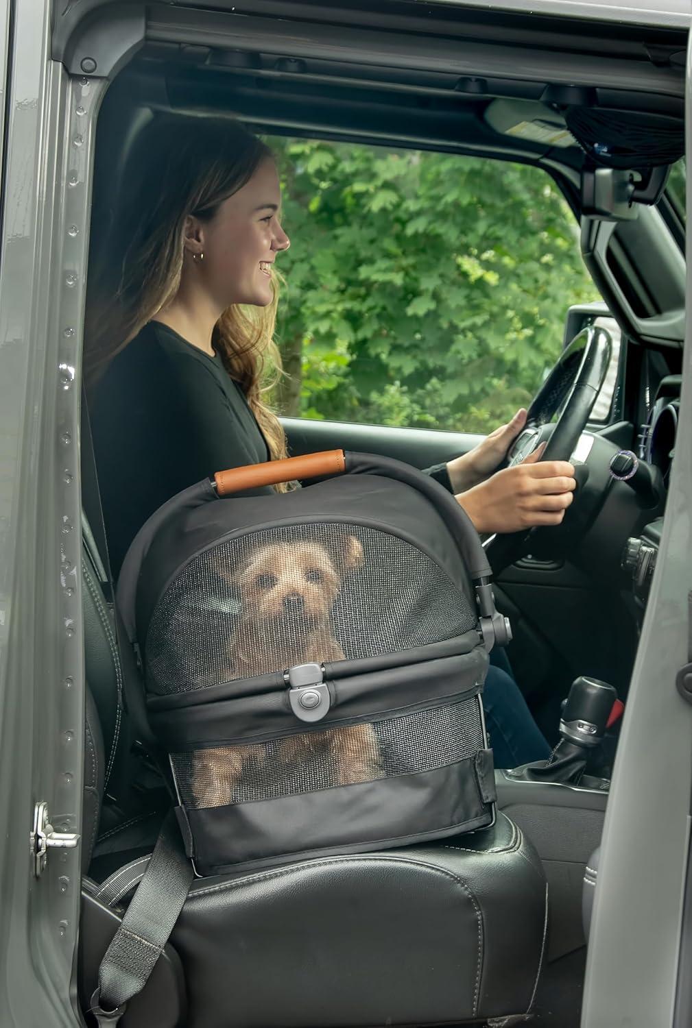 Small Black Soft Sided Pet Carrier and Car Seat