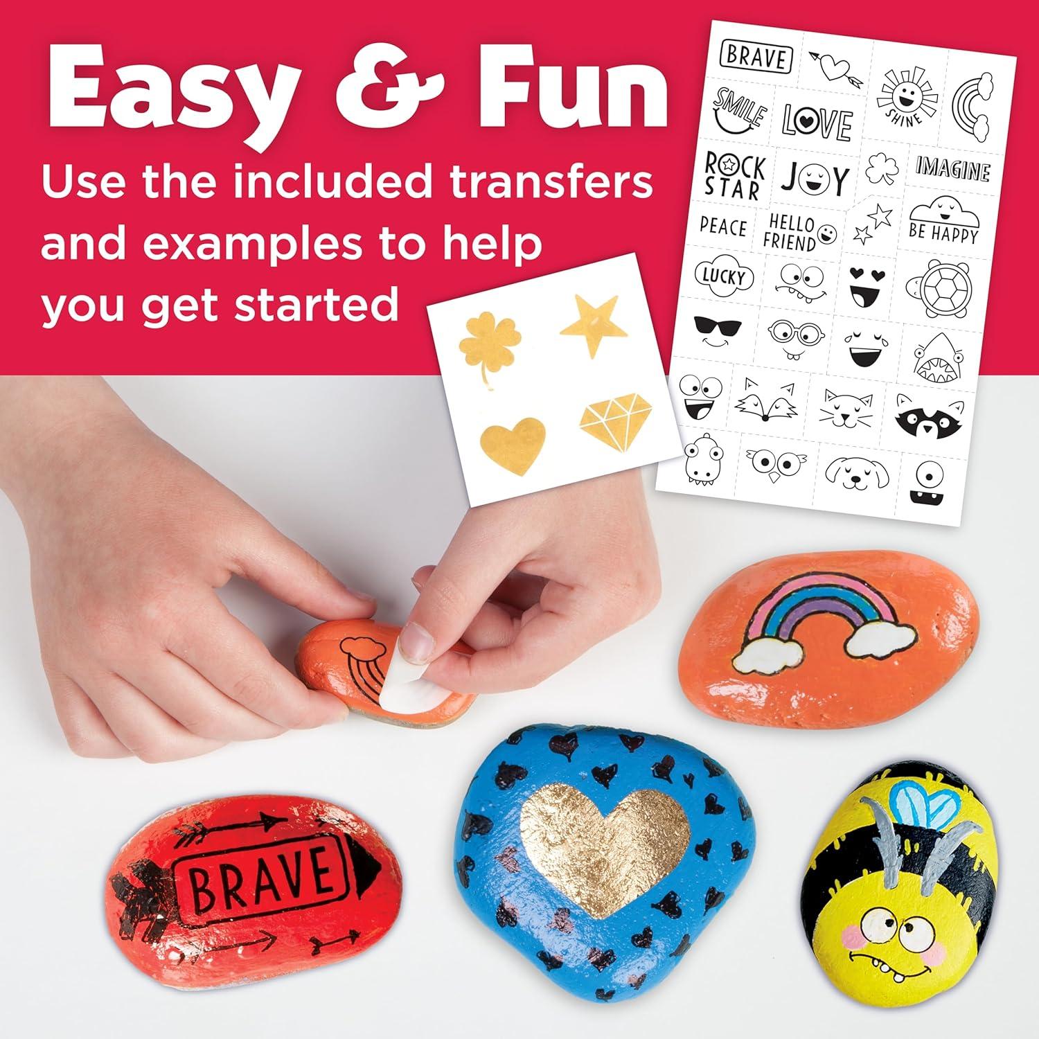 Hide & Seek Rock Painting Kit - Creativity for Kids: Paints, Stickers, Rocks, Brush, Craft Activity for Ages 6+