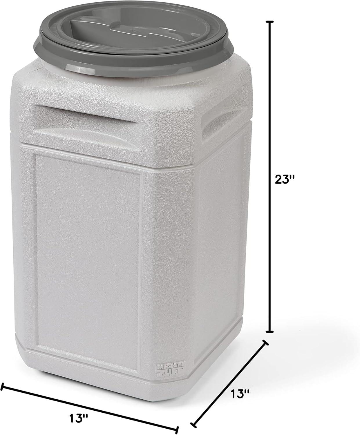 Mighty Tuff 13 Gal, up to 54 Lbs. Pet Food Storage Container with Airtight Twist Lid and Built-In Handles