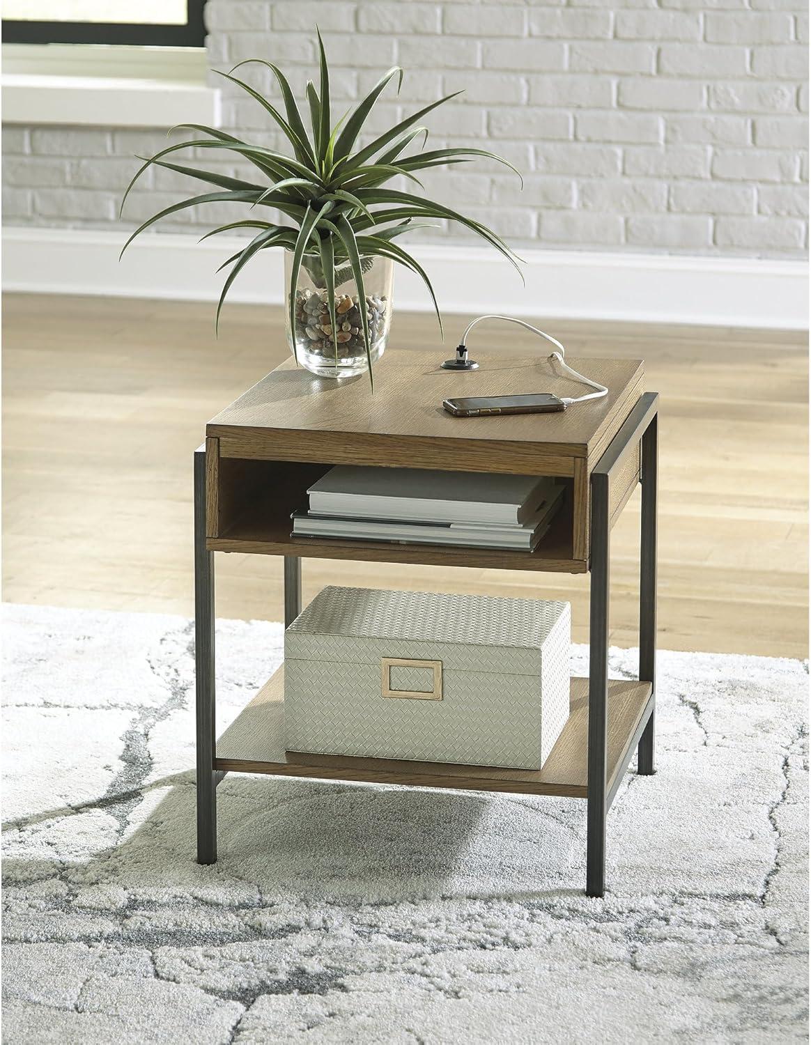 Signature Design by Ashley Contemporary Fridley End Table  Brown/Black