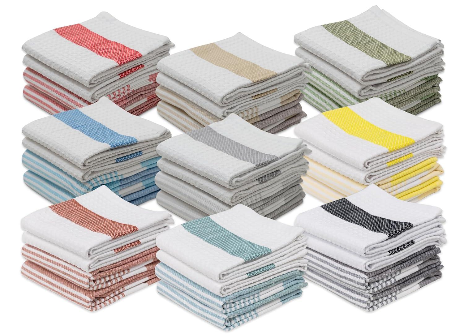 KAF Home Madison Set of 4 Absorbent, Durable and Soft Kitchen Towels | 18" x 28"  - Sunshine