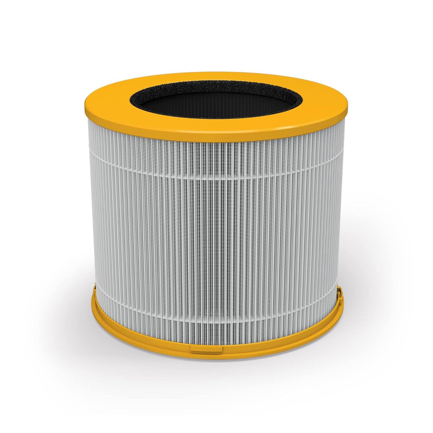 Compact White and Yellow HEPA Air Purifier Filter