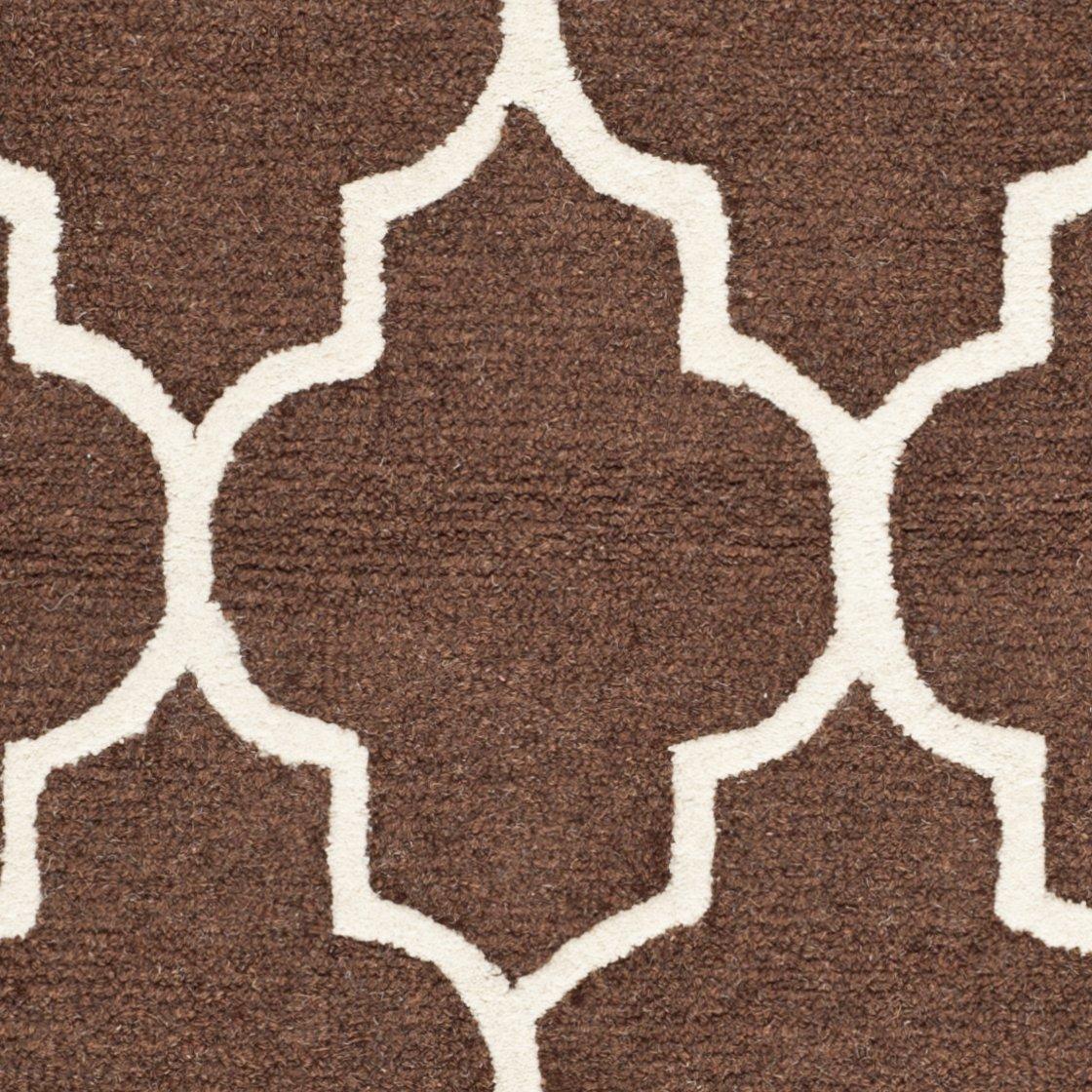 SAFAVIEH Cambridge Kevin Geometric Wool Area Rug, Dark Brown/Ivory, 5' x 8'