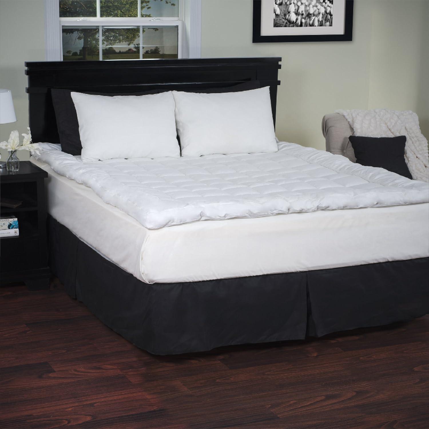 Queen Size White Hypoallergenic Down Alternative Mattress Topper