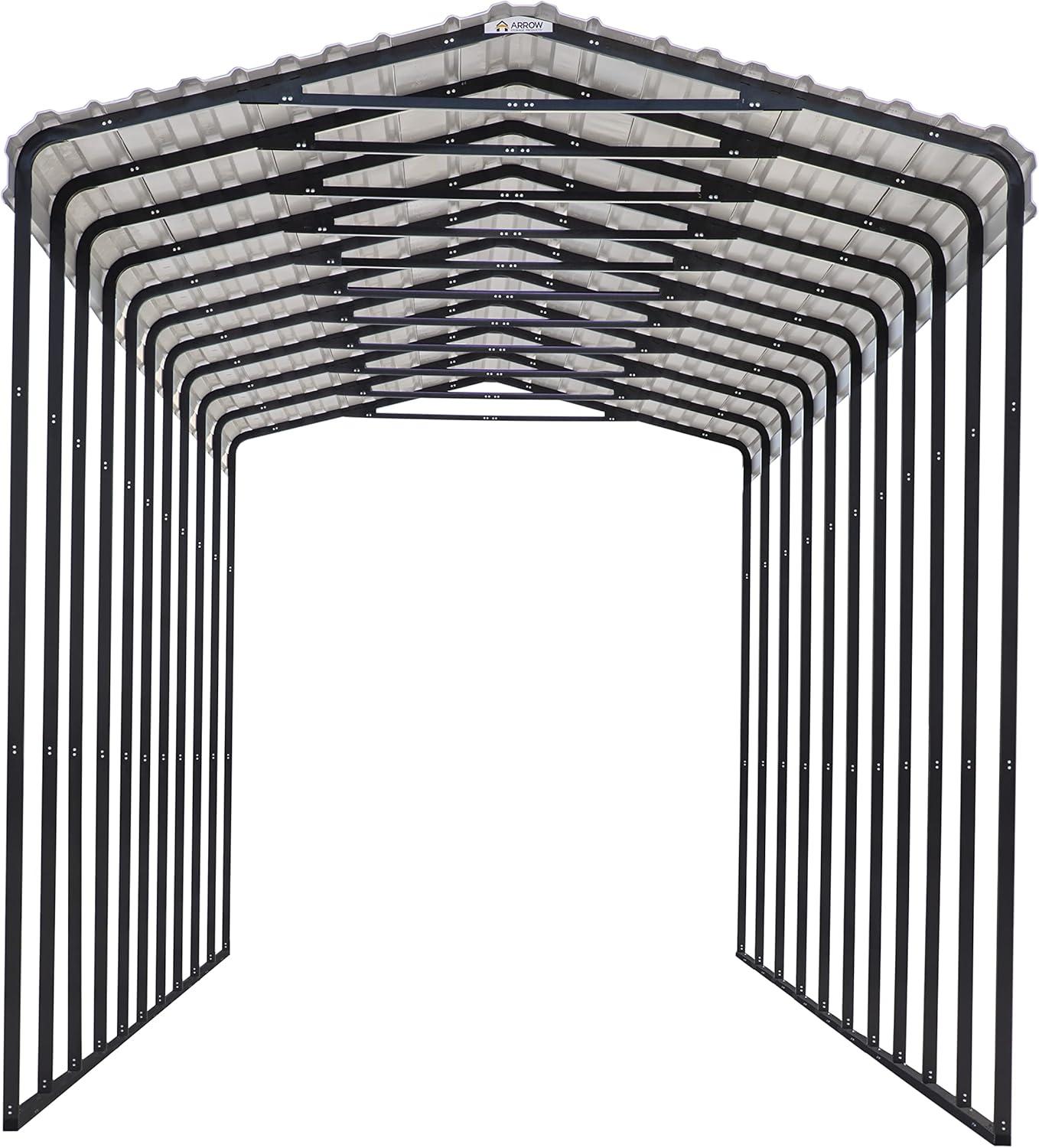 Arrow Carports Galvanized Steel Carport, RV Metal Carport Kit, 14' x 47' x 14', Eggshell