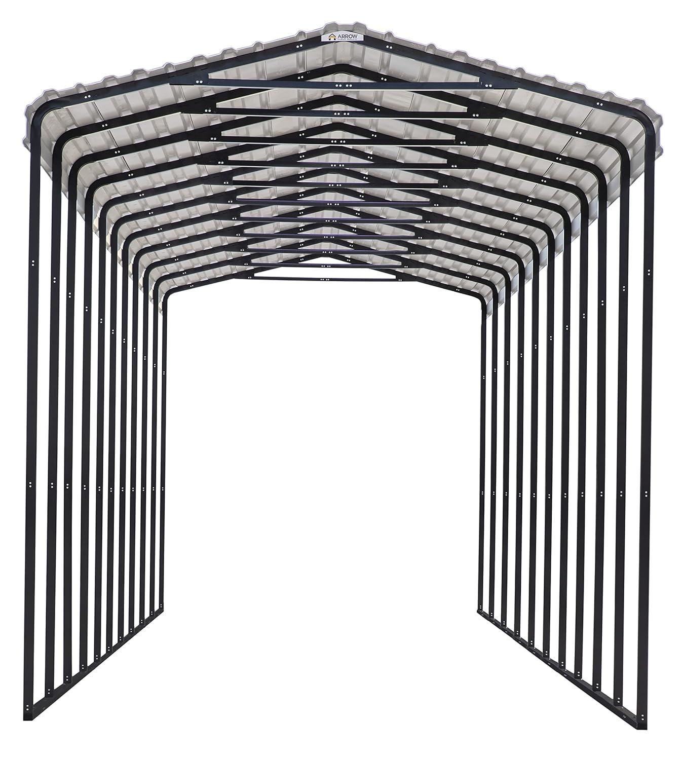 Arrow Carports Galvanized Steel Carport, RV Metal Carport Kit, 14' x 47' x 14', Eggshell