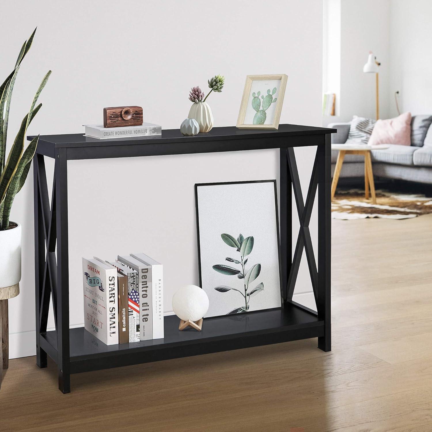 Galaxera Console Table For Entryway Storage Shelf Entry Modern Farm Accent Sofa